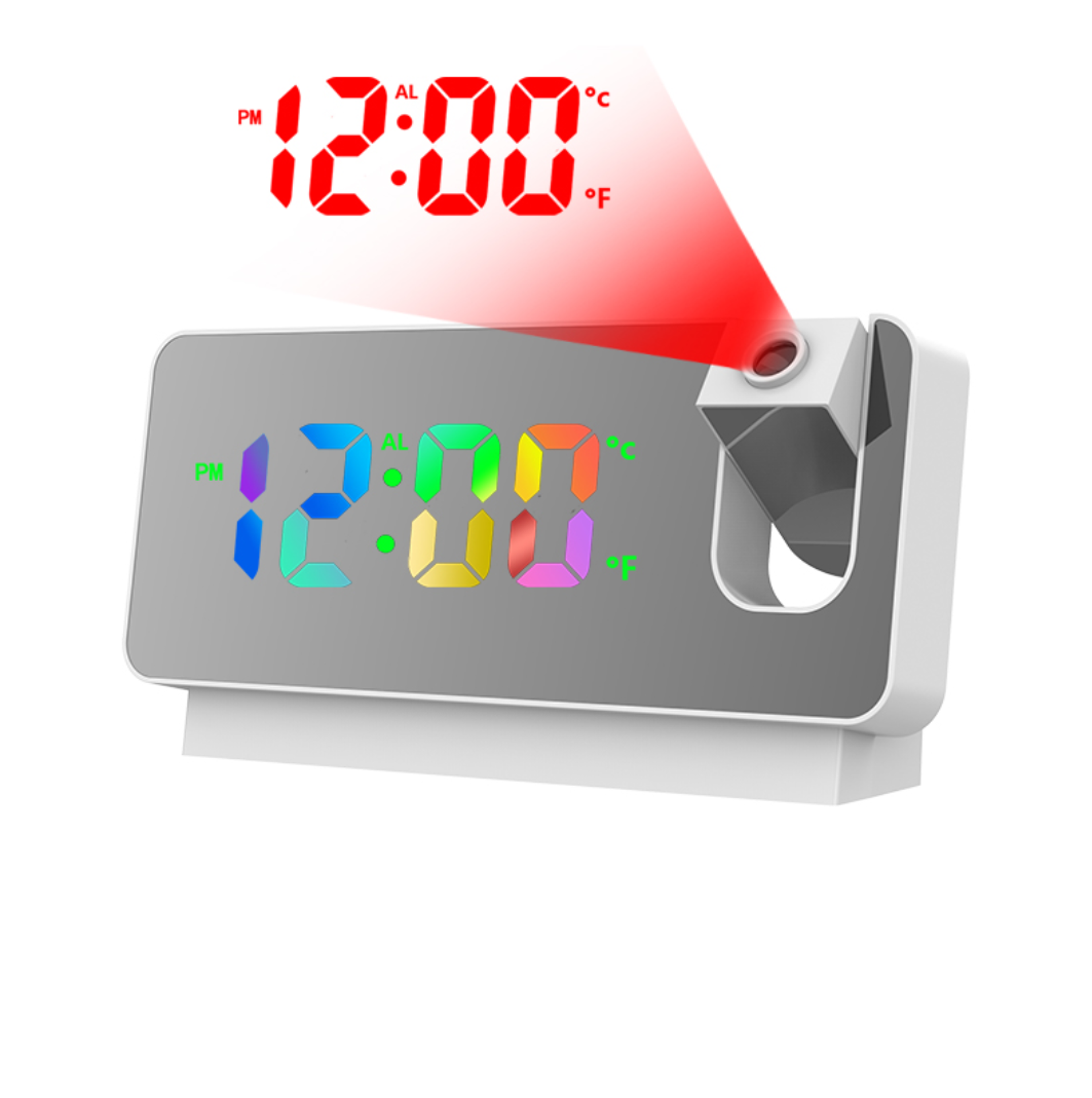 Rotatable Projection Alarm Clock with Large Color LED Display for Wall & Ceiling – view 7
