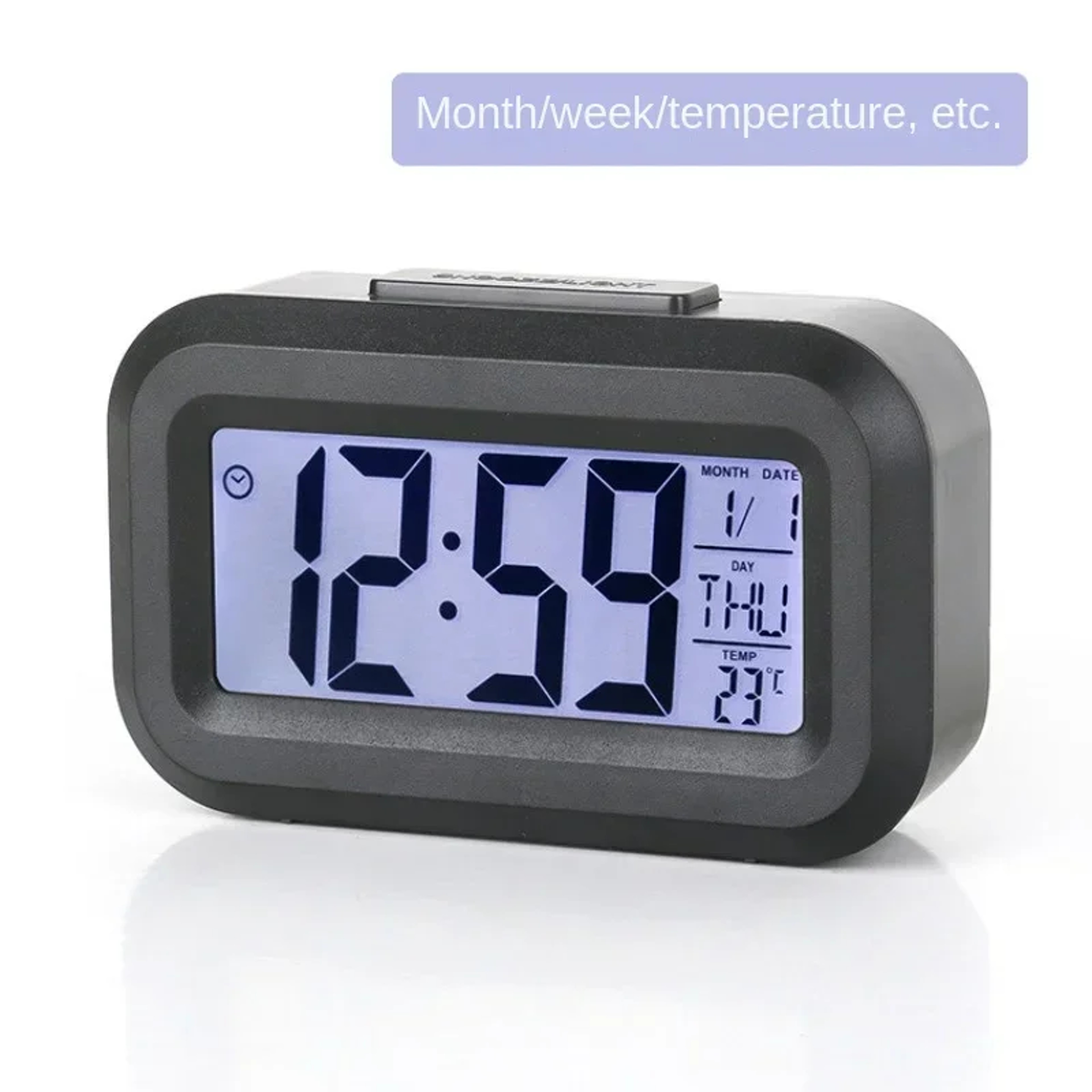 LED Digital Alarm Clock with Backlight, Snooze & Calendar Display for Bedroom, Office Desk – view 1