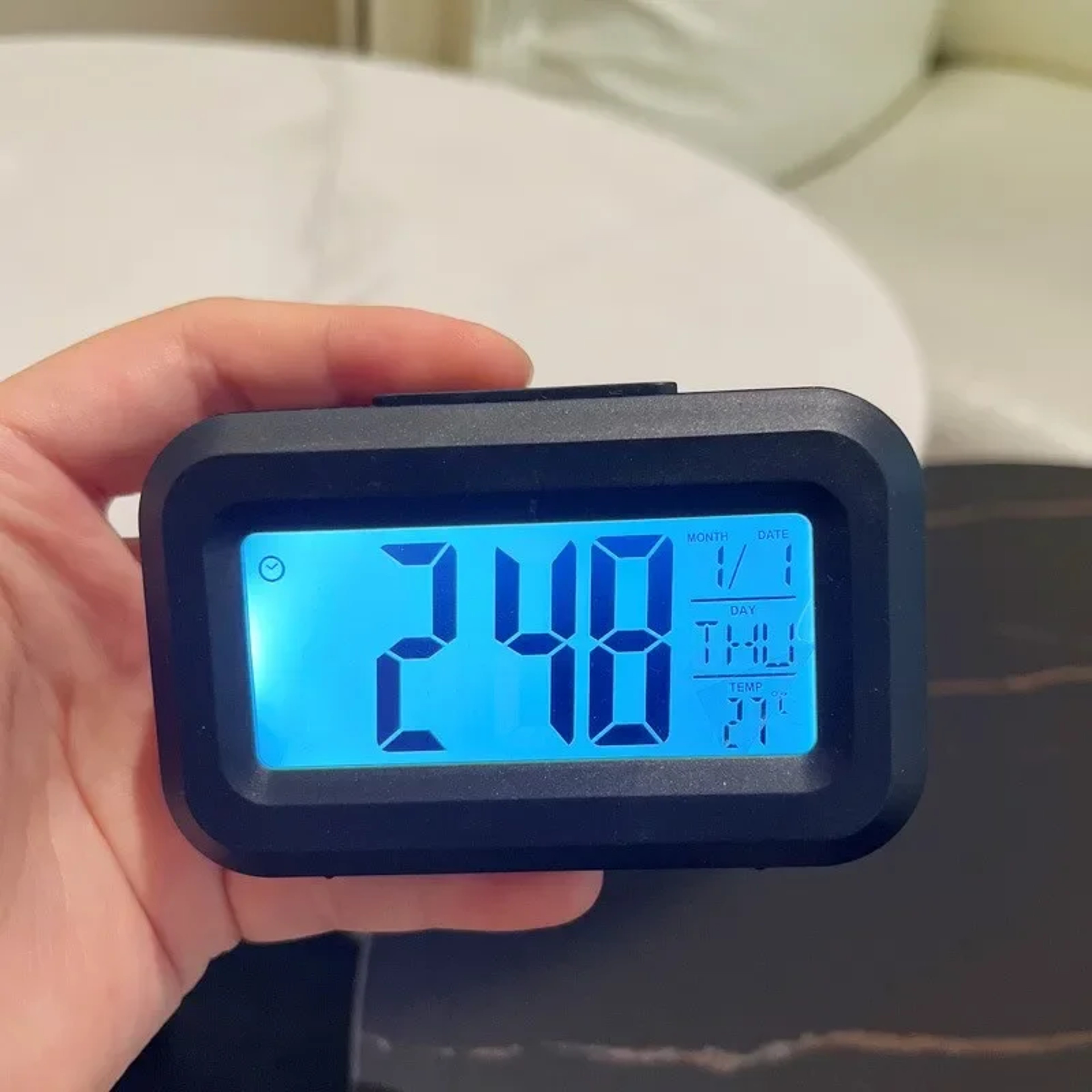 LED Digital Alarm Clock with Backlight, Snooze & Calendar Display for Bedroom, Office Desk – view 2