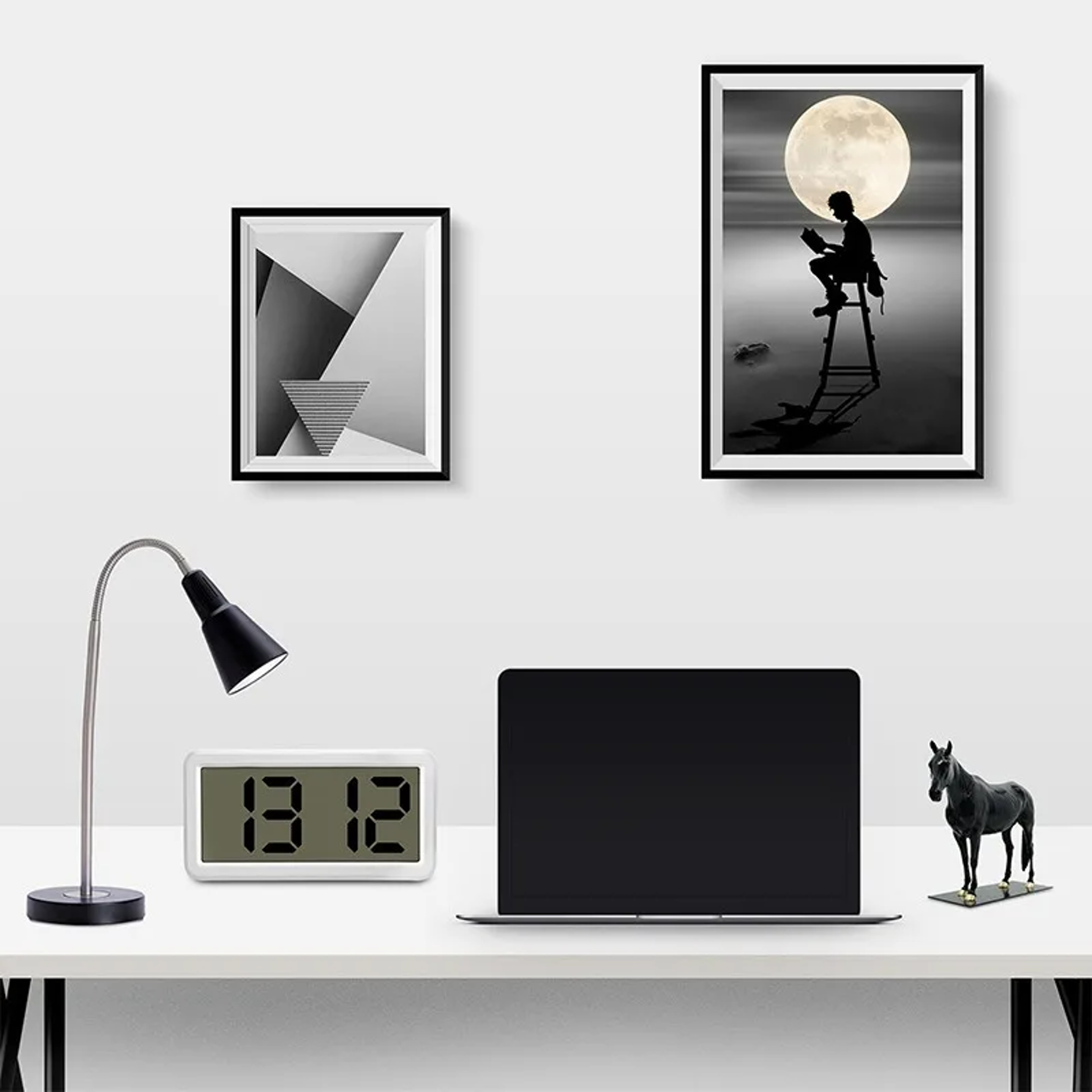 Battery Powered Digital Alarm Clock With LCD Time  Date Display Snooze Desk  Wall Clock 1