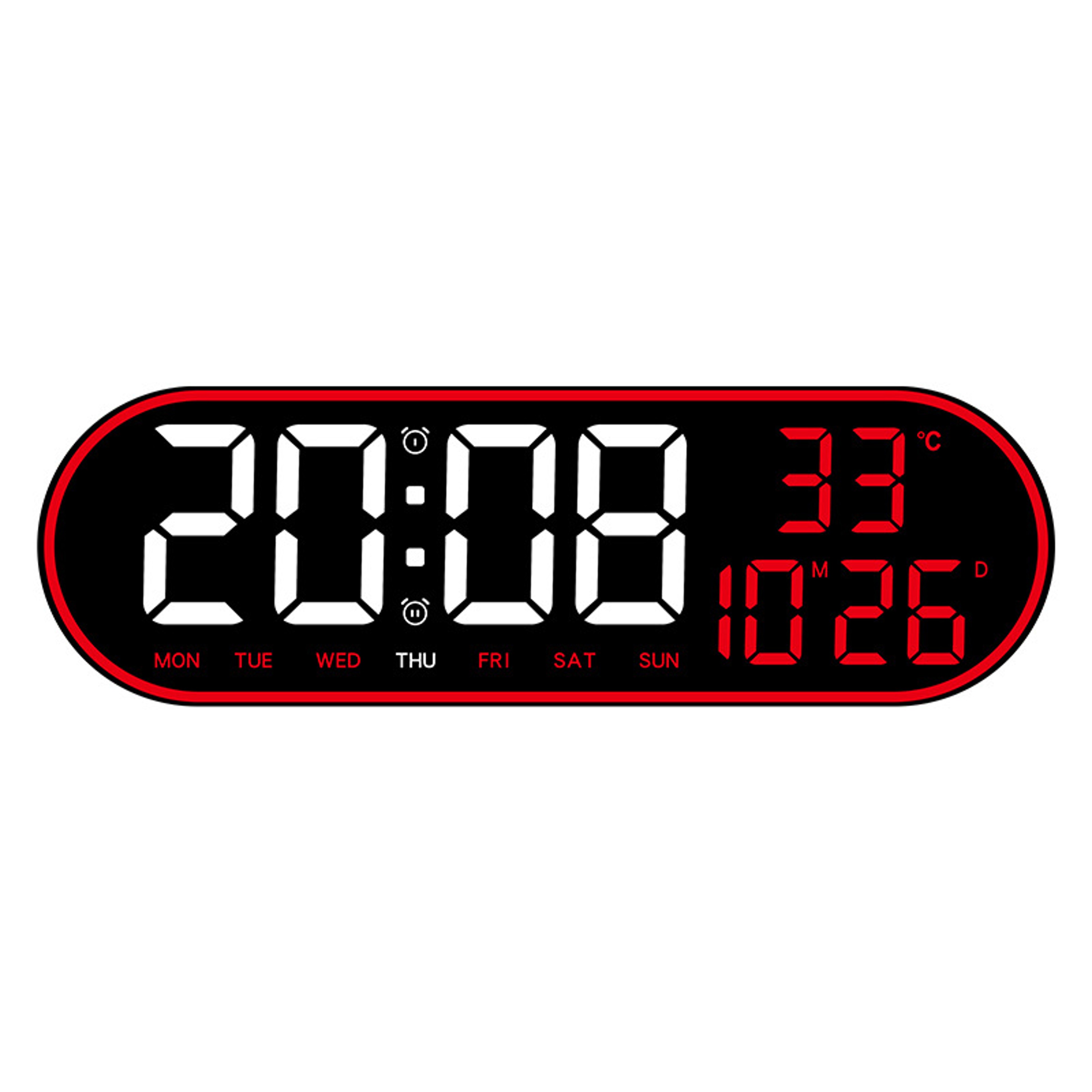 LED Digital Wall Clock with Remote Control, Temperature, Date & Week Display – view 10