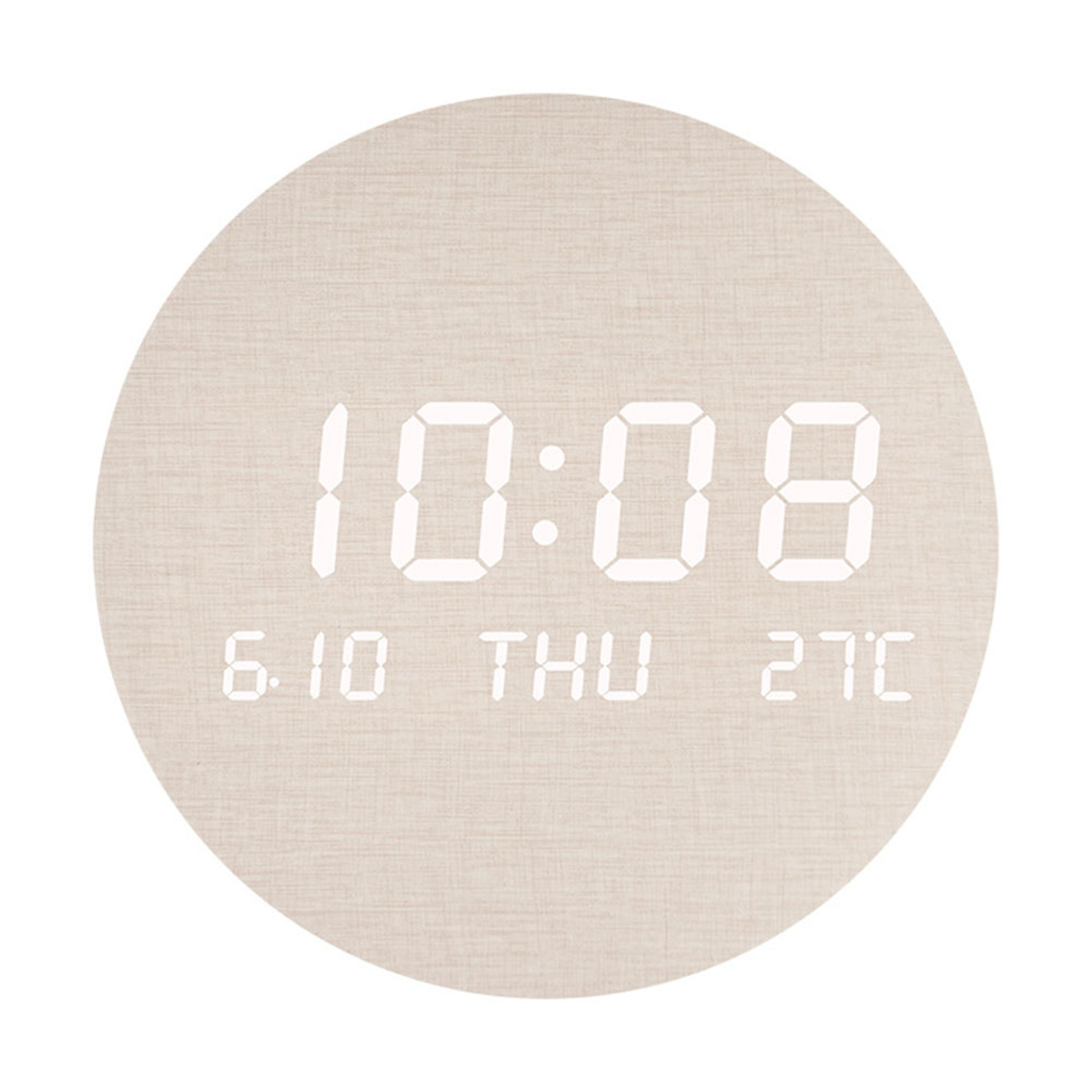 Modern LED Digital Wall Clock Wooden Display for Bedroom & Living Room USB Powered – view 1