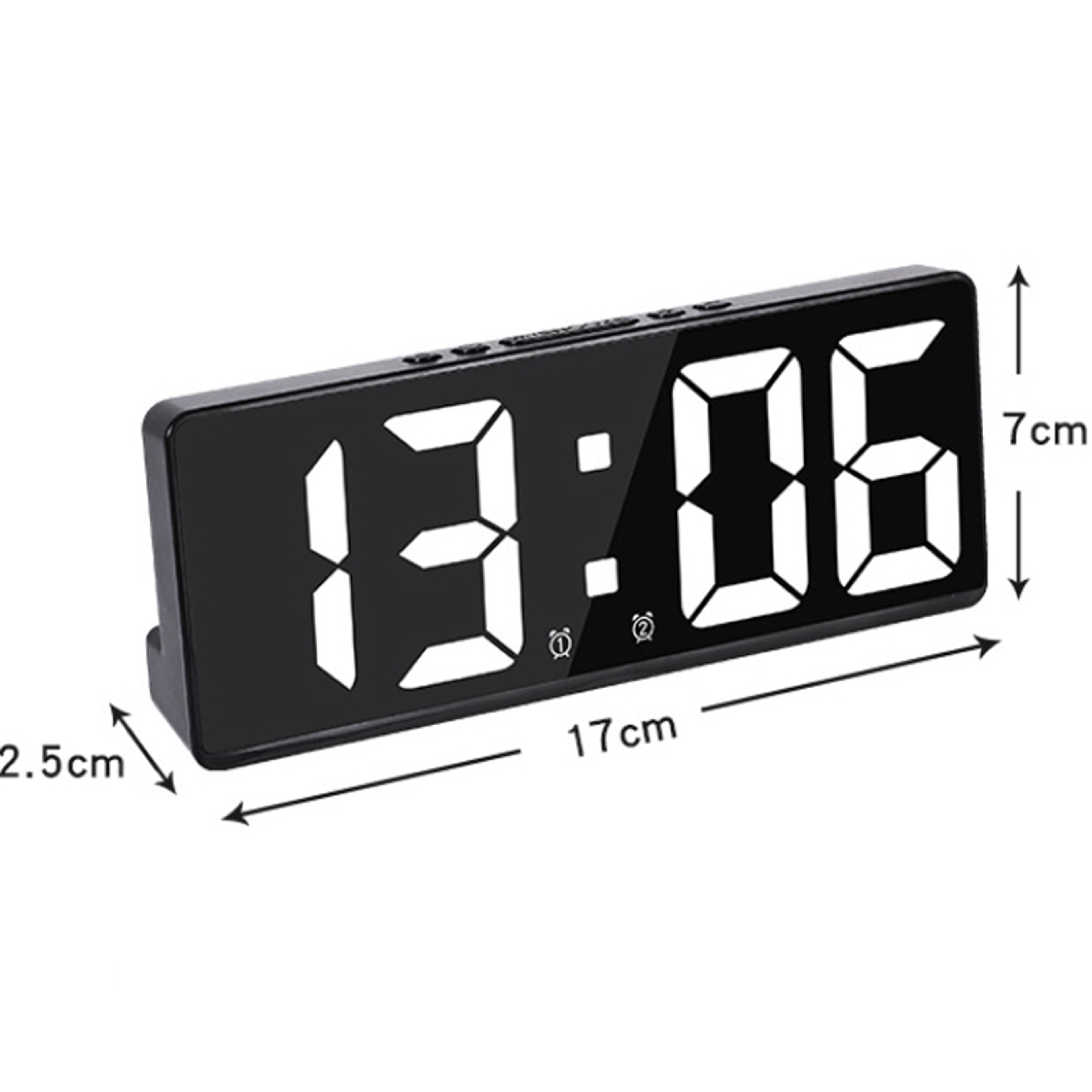 Modern LED alarm clock with RGB Display, Temperature & Calendar Digital Bedside Clock – view 5