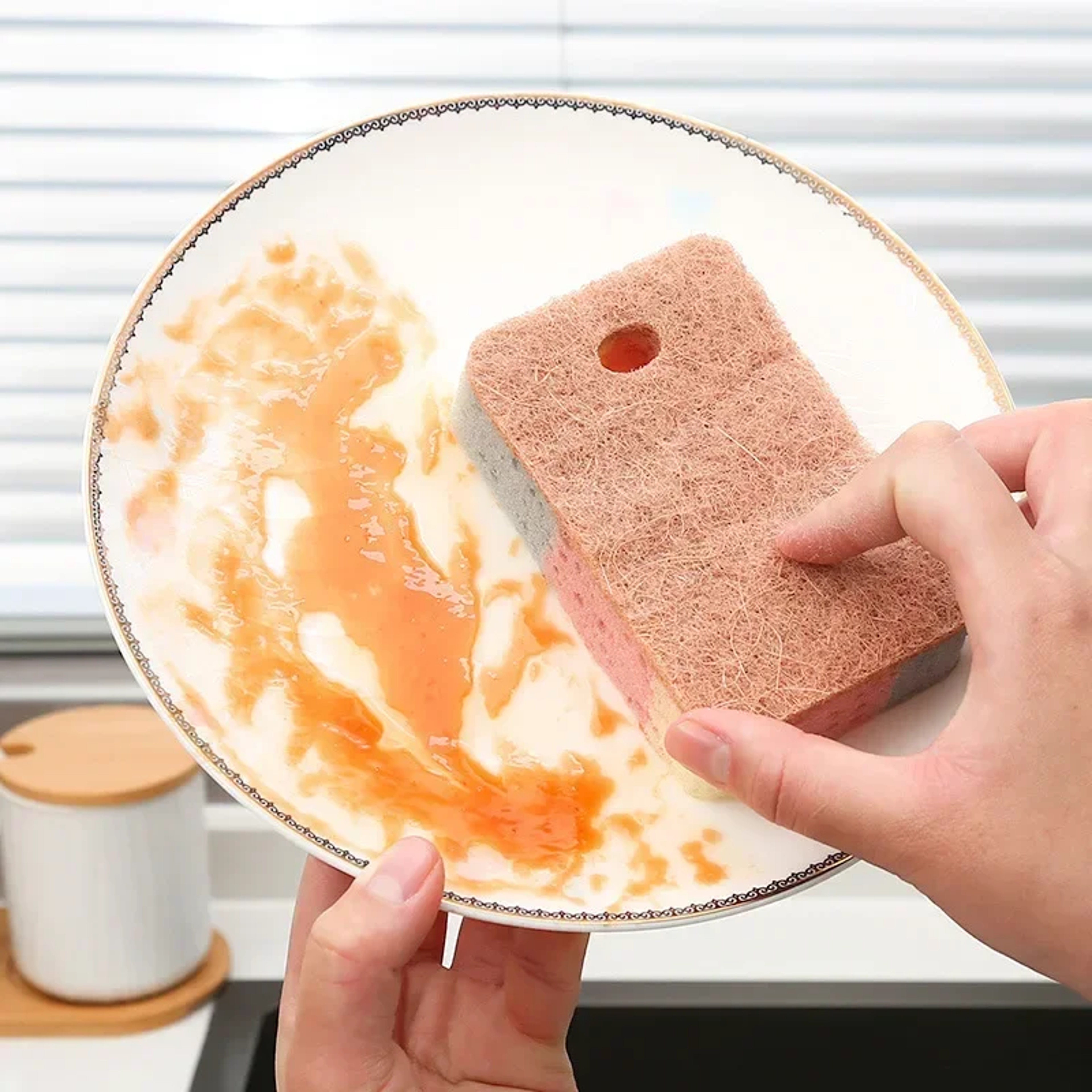 Reusable Dishwashing Sponge Set Soft Wood Pulp Sponge For Kitchen Cleaning Pack 1