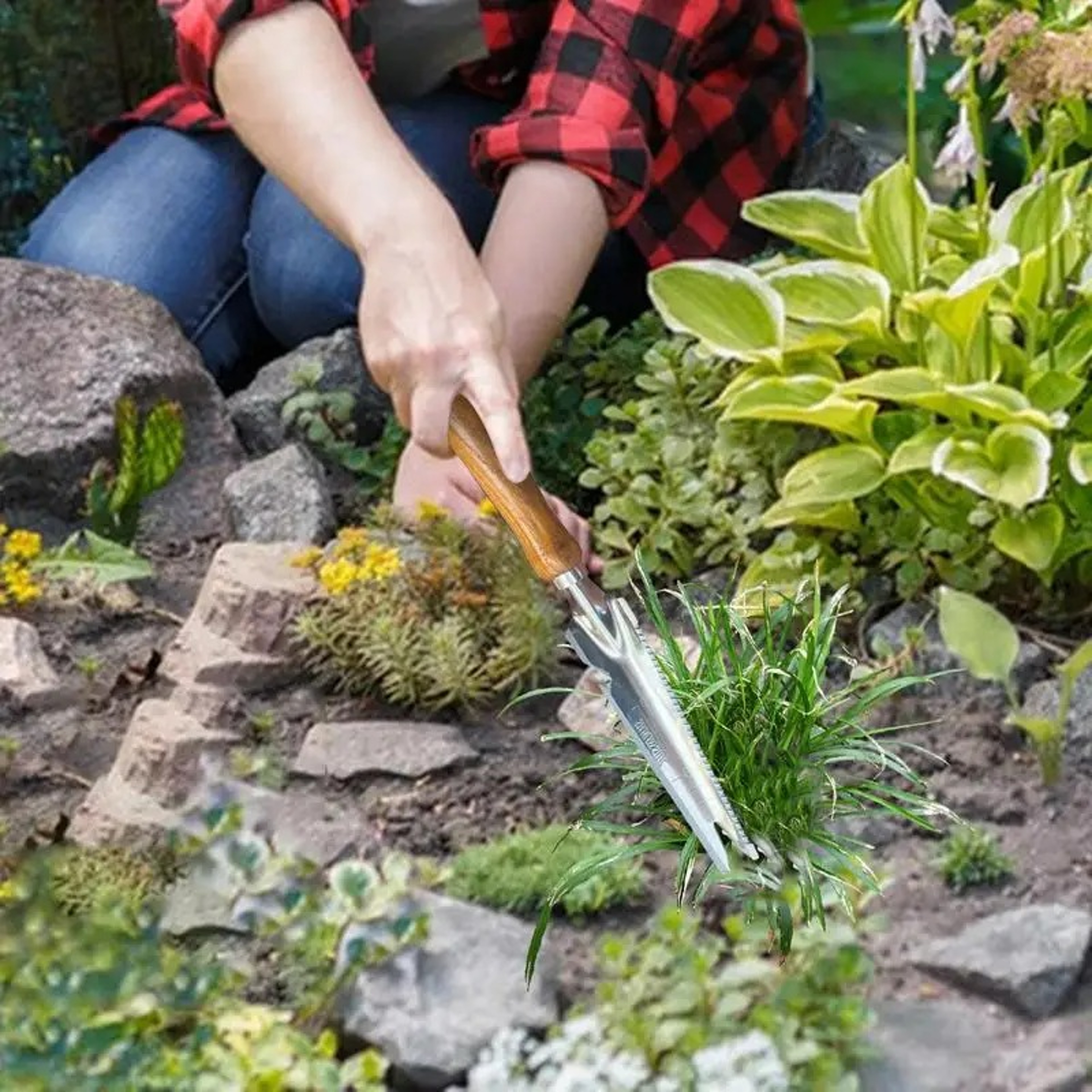 Hand Weeder & Weed Puller Tool Stainless Steel Garden Weeding Trowel – view 2