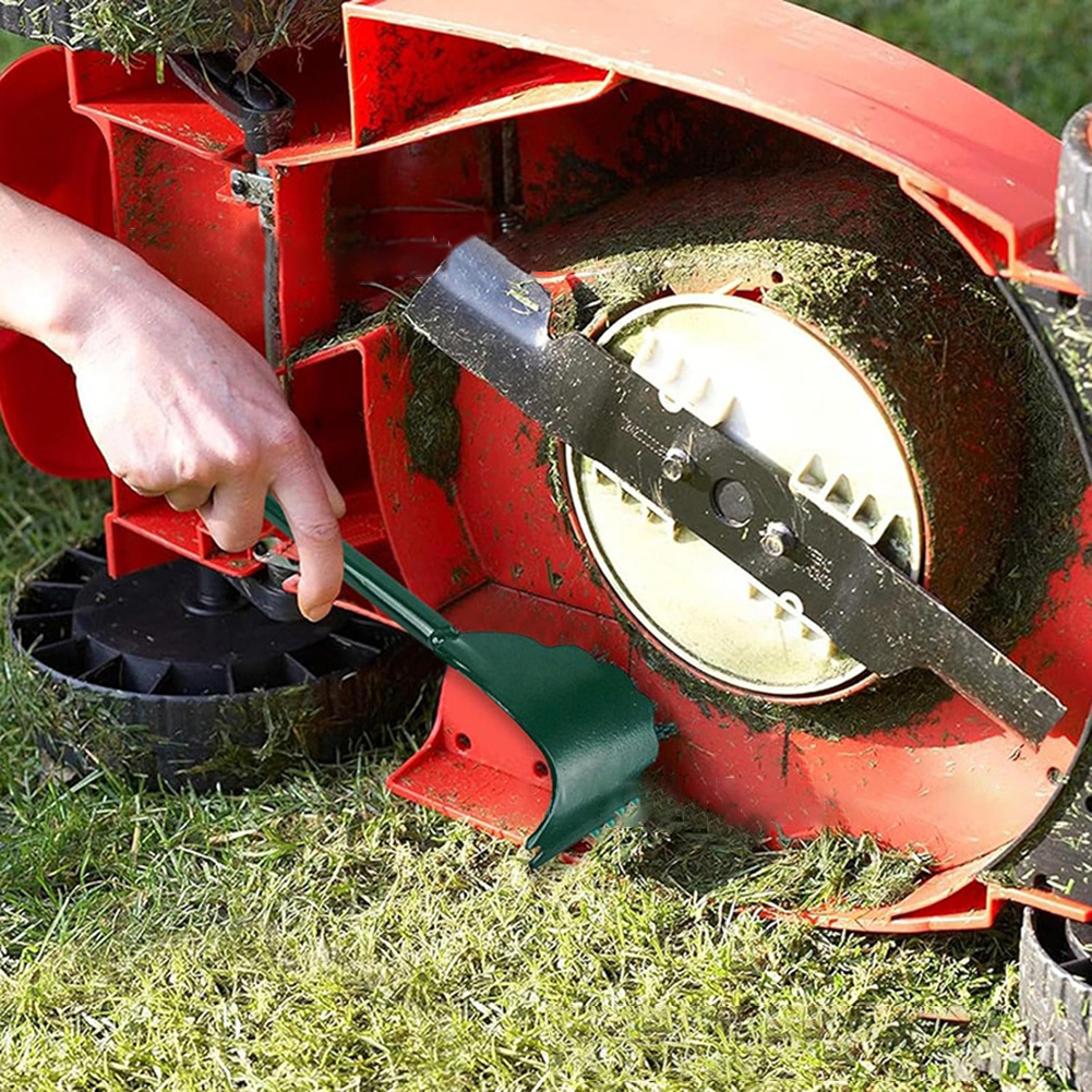 Long Handle Lawn Mower Deck Scraper Metal Cleaning Tool for Fast Lawn Mower Maintenance – view 2