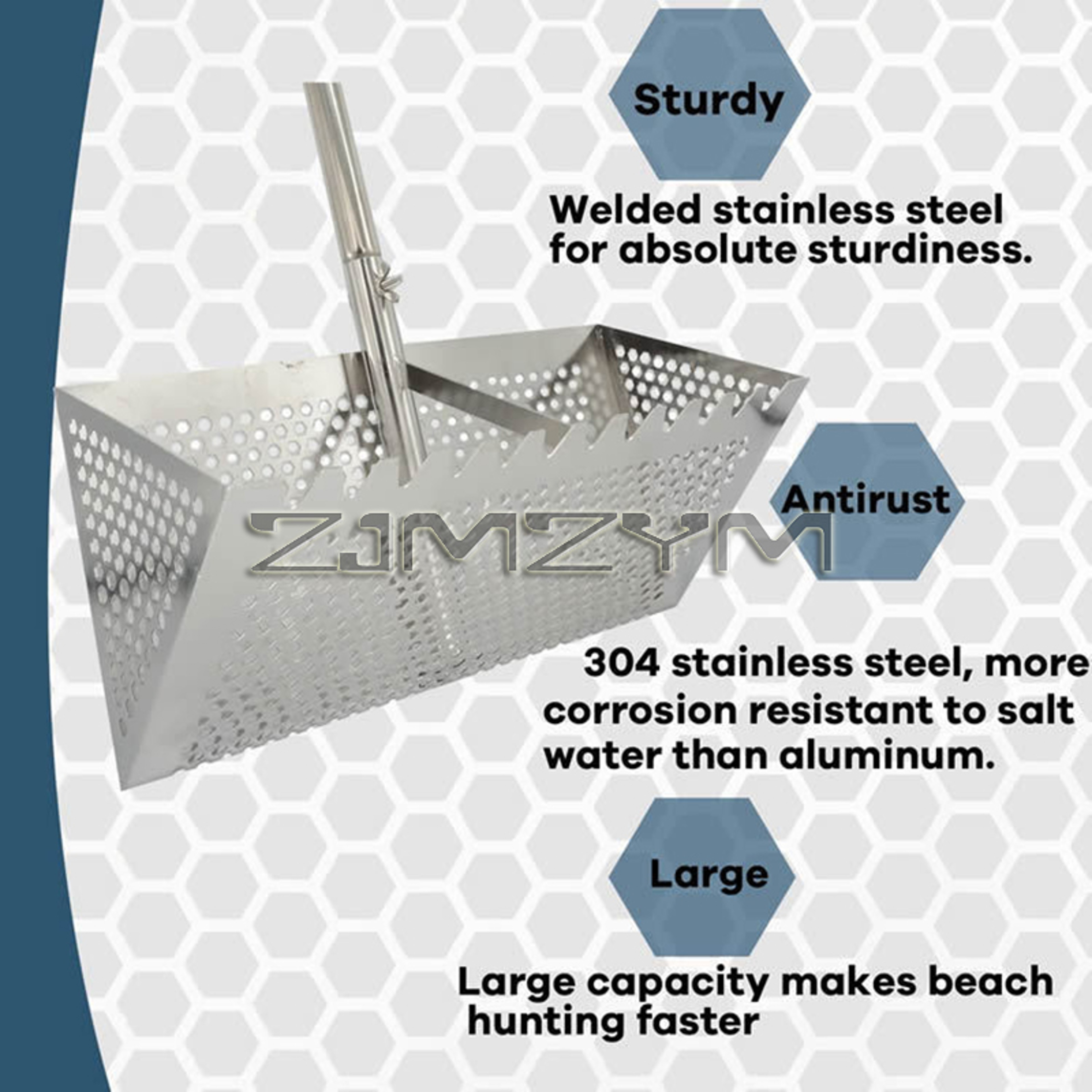 Foldable Beach Sand Rake & Sand Sifter for Shell Collecting, Sand Flea Hunting & Beach Treasure Finding – view 3