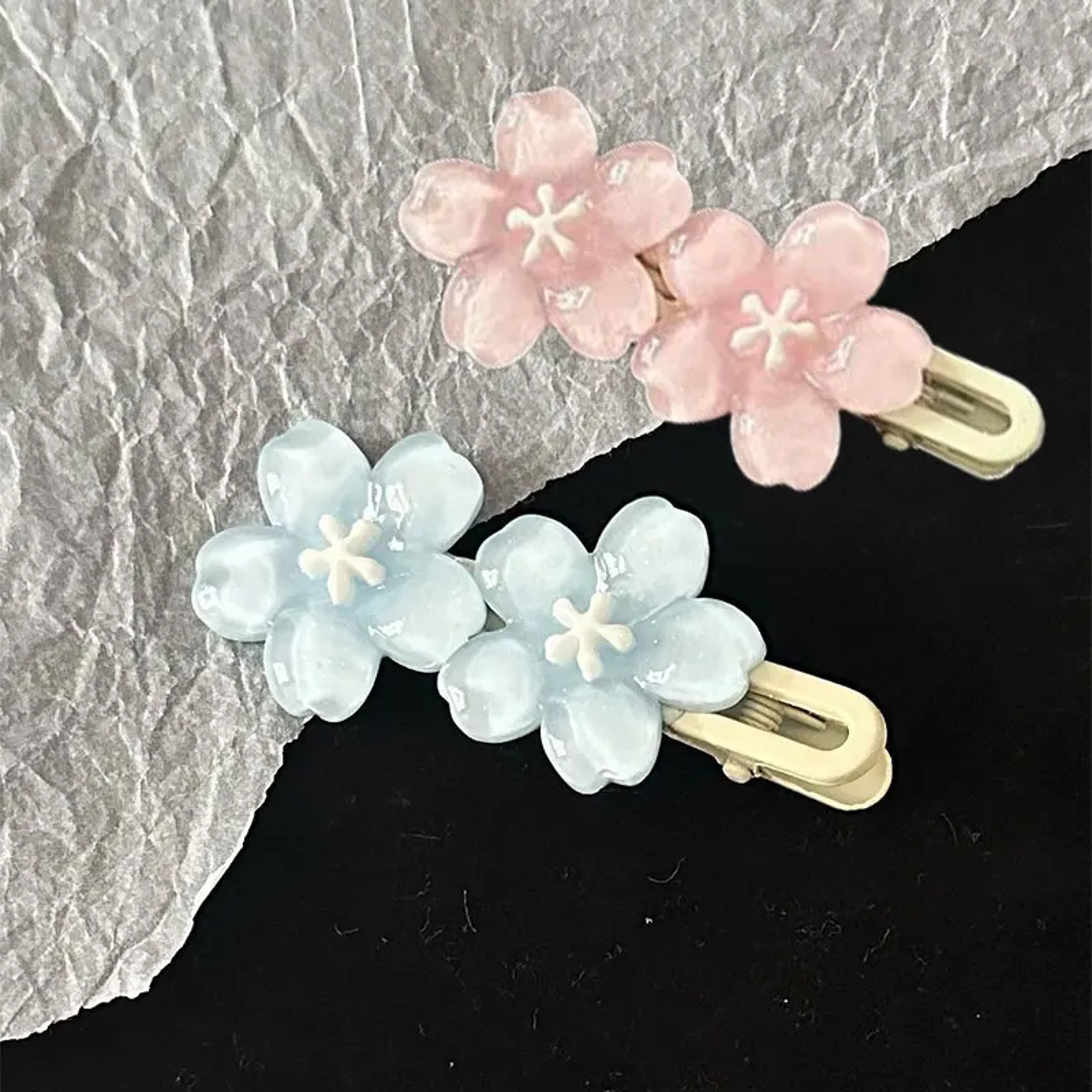 Cherry Blossom Hair Clips For Girls Kawaii Flower Hair Barrettes For Side Bangs  Everyday Styling 2