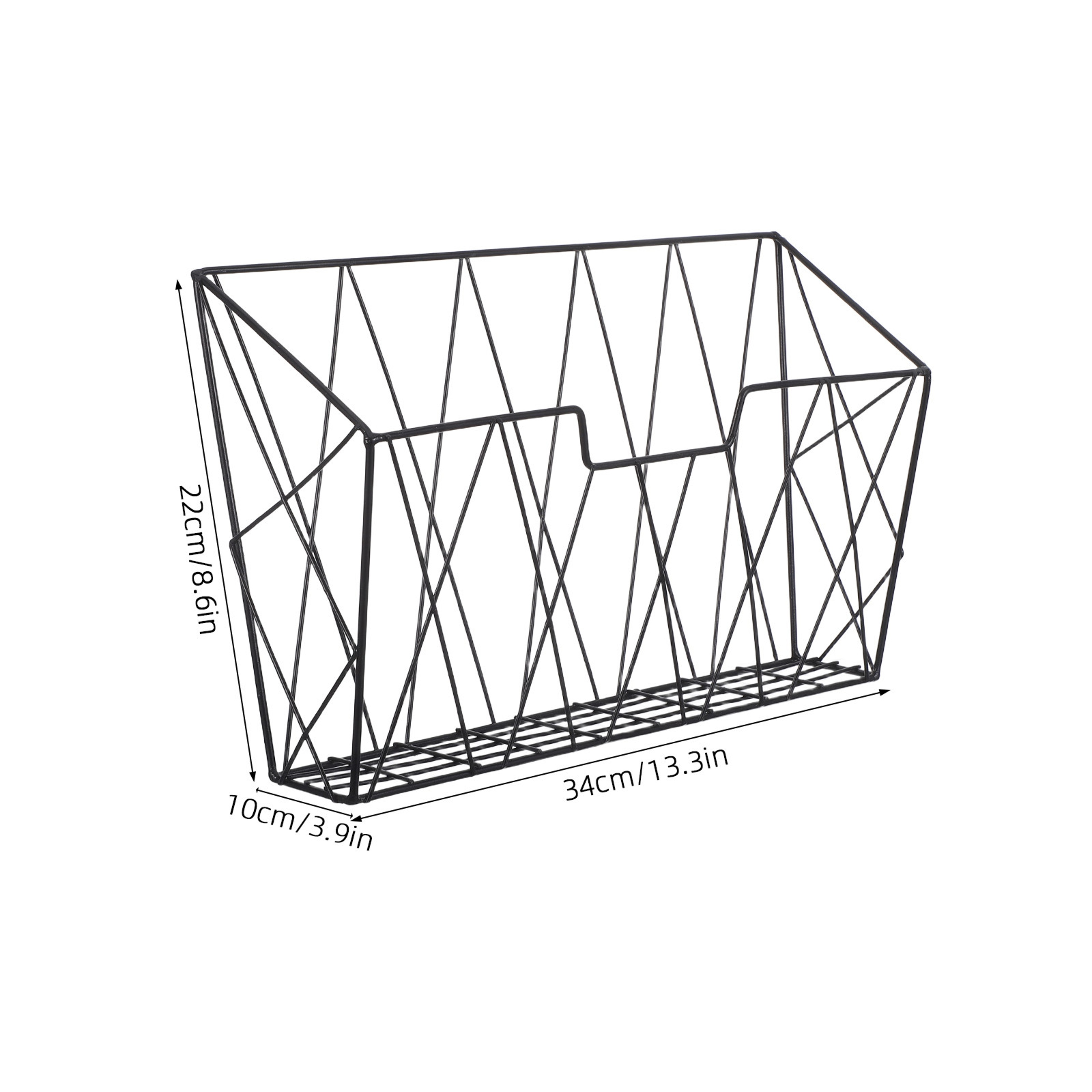 Wall Mounted Magazine Rack Metal Mesh Wall File Organizer for Mail, Magazines & Office Storage – view 4
