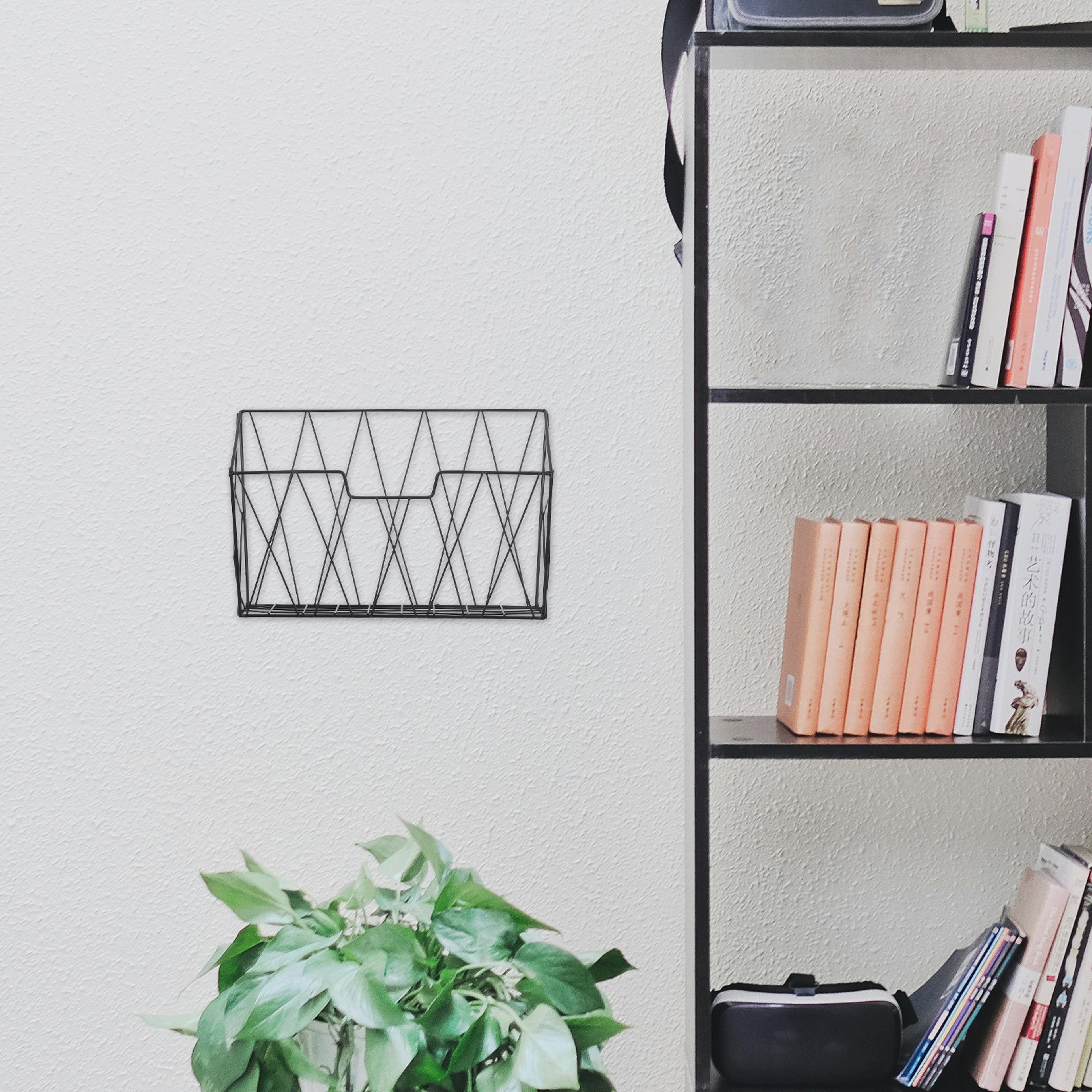 Wall Mounted Magazine Rack Metal Mesh Wall File Organizer for Mail, Magazines & Office Storage – view 6