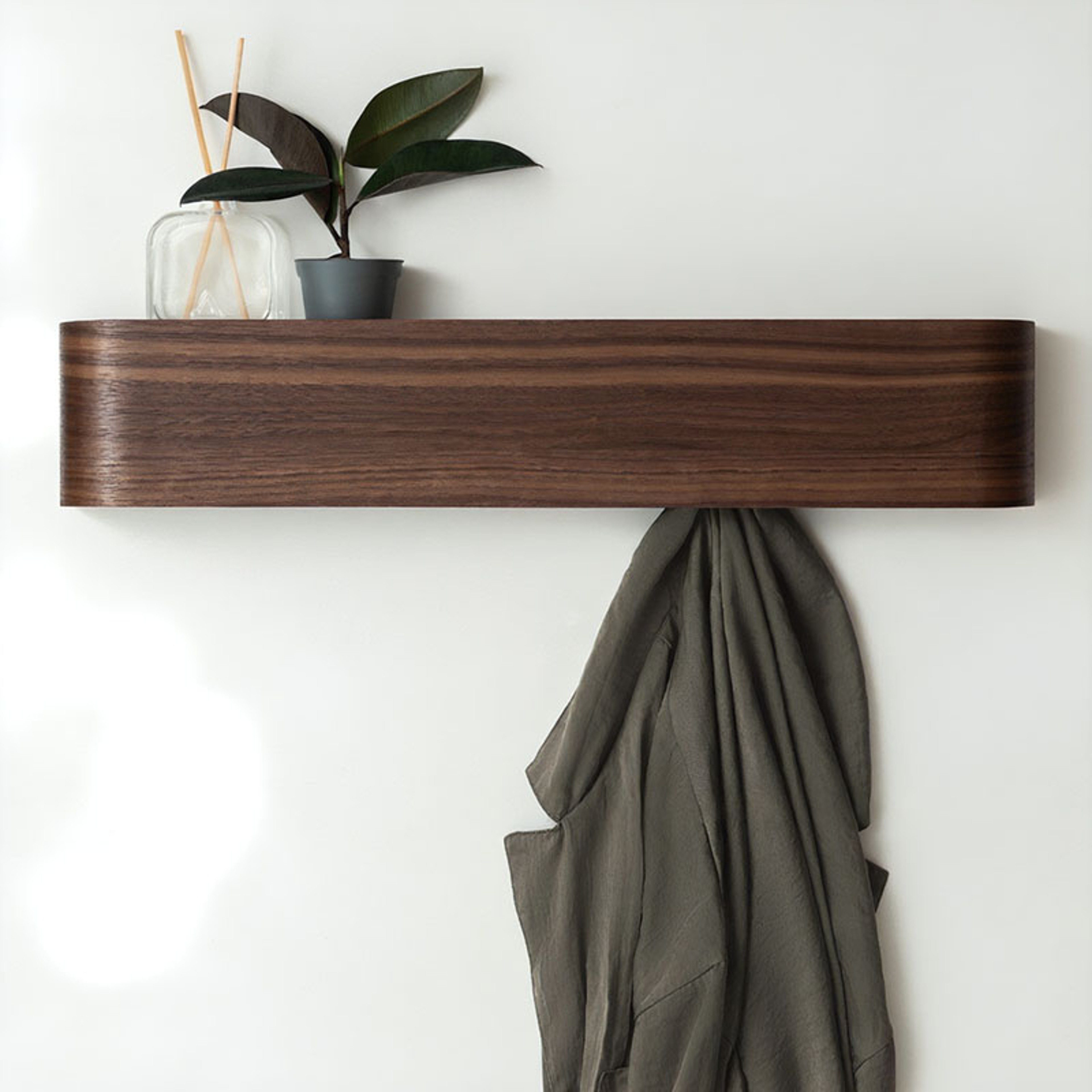 Modern Wall Coat Rack with Shelf & Hidden Hooks Wooden Entryway Organizer for Bedroom & Hallway – view 10