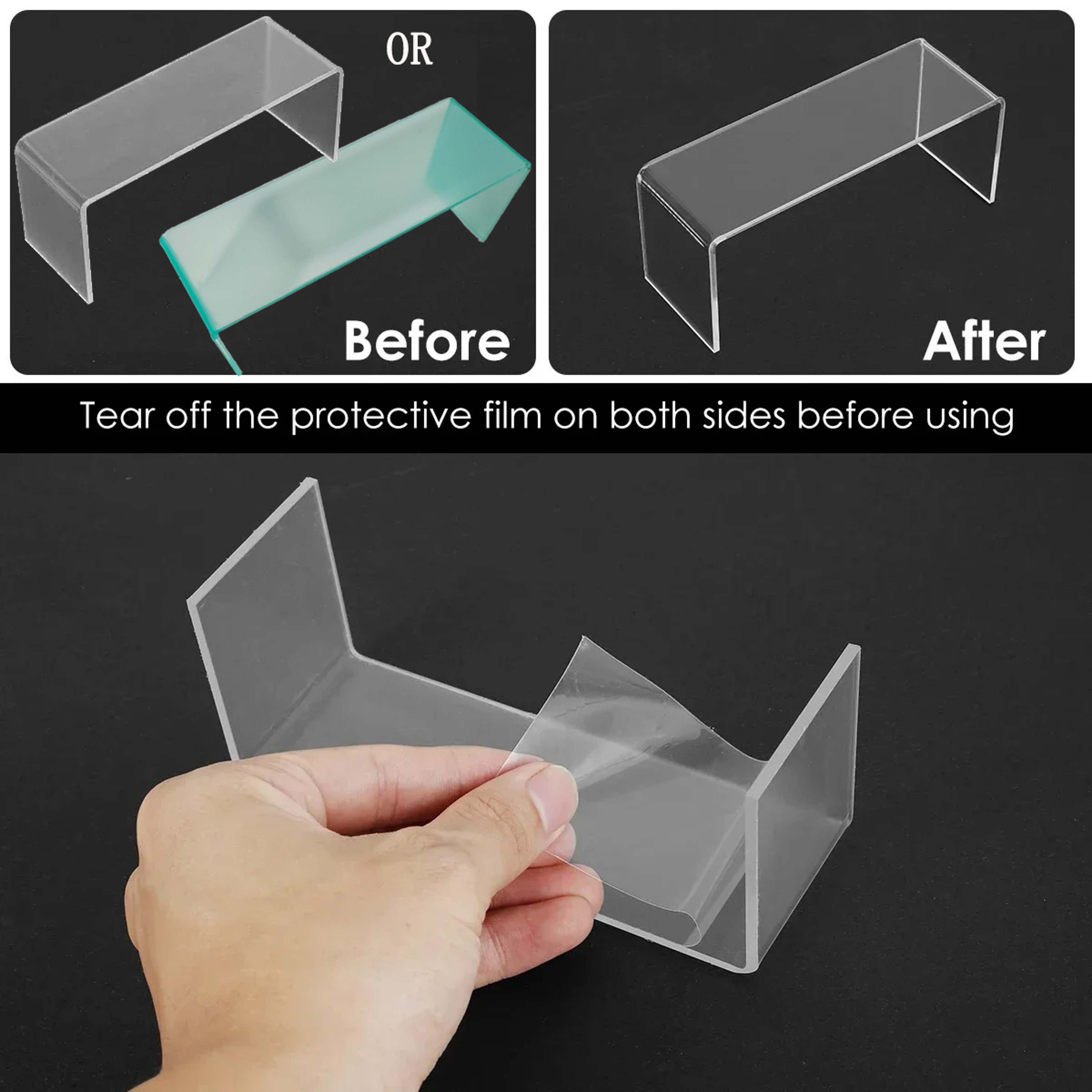 Clear Acrylic Display Stand U Shaped Display Shelf For Jewelry Cupcakes Cosmetics  Collectibles 5