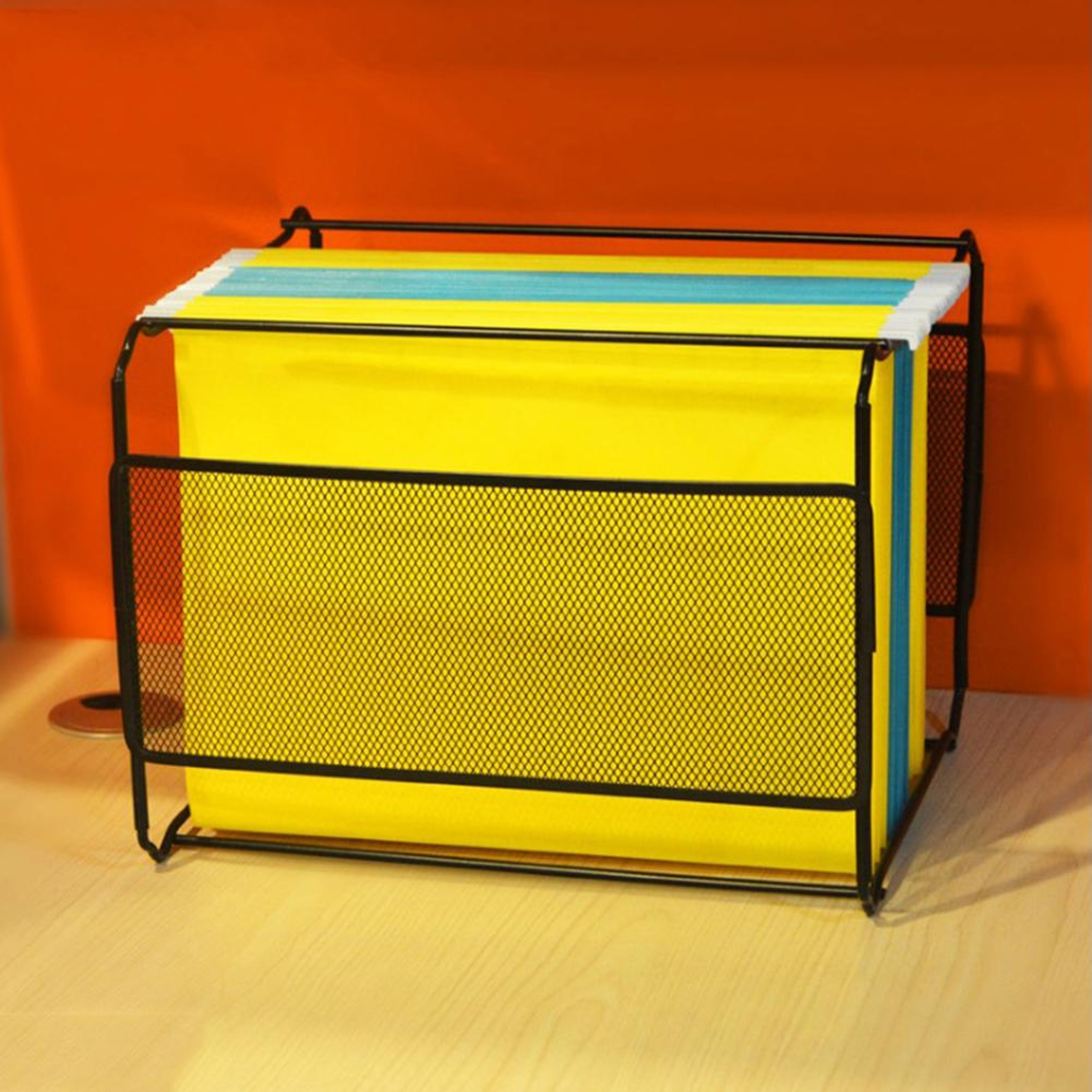 Product Name Metal Hanging File Organizer Foldable File Folder Box for A4 and Letter Documents – view 2