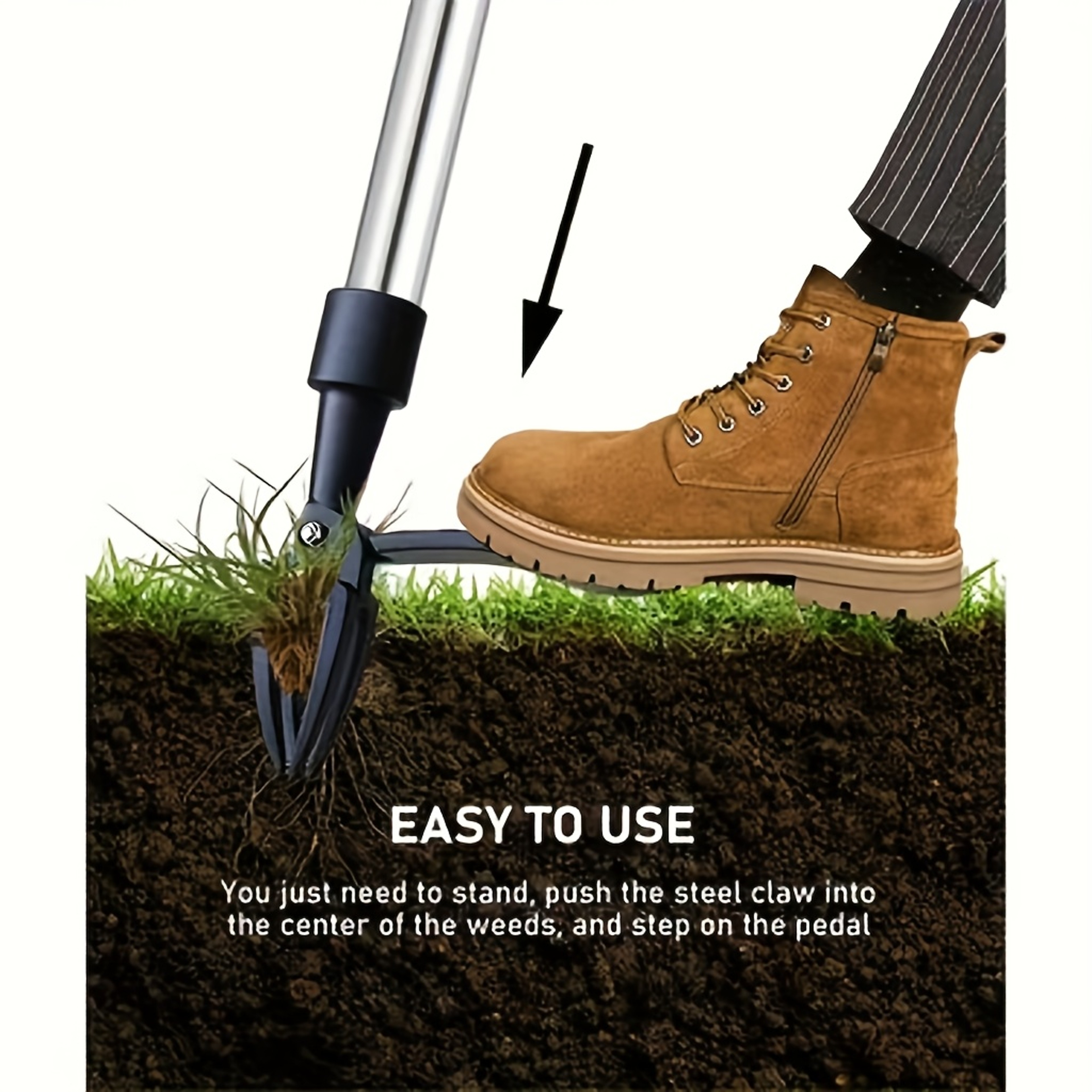 Heavy Duty Stand Up Weed Puller With Claws And Adjustable Handle 4