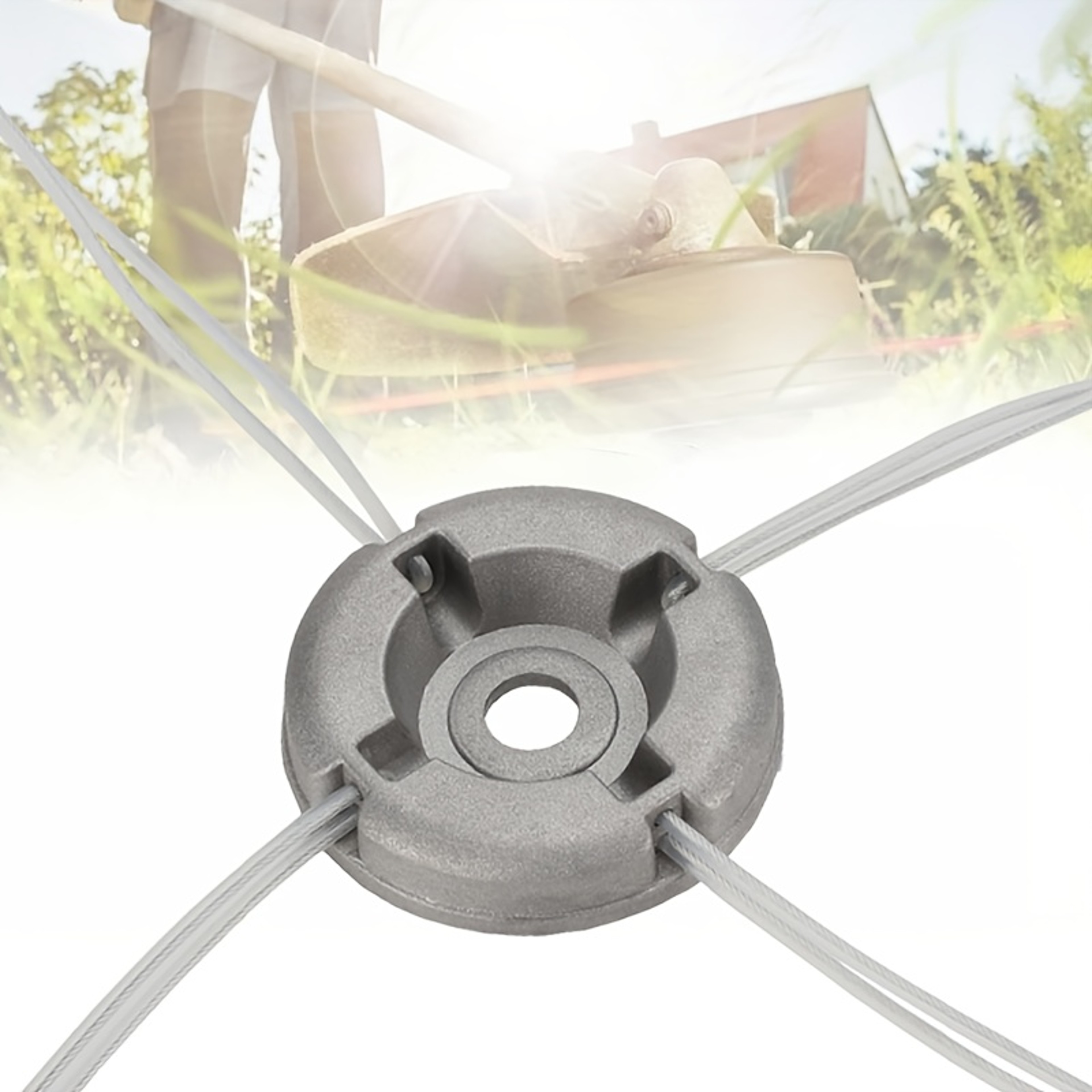 Universal Aluminum Trimmer Head With Nylon Line For Weed Trimmers And Brush Cutters 4
