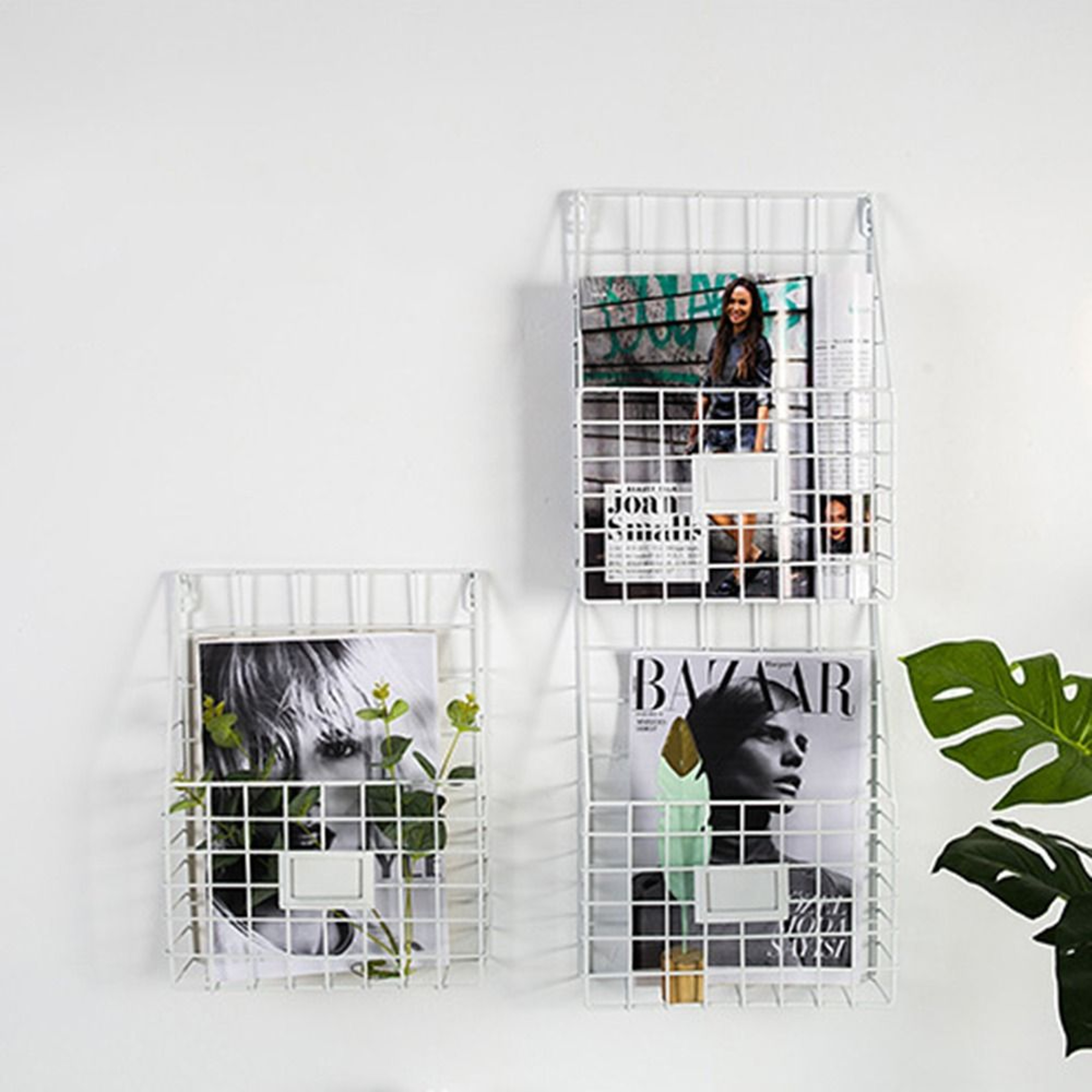 Space Saving Wall Mounted File Holder Metal Mesh Mail Organizer and Magazine Rack – view 5