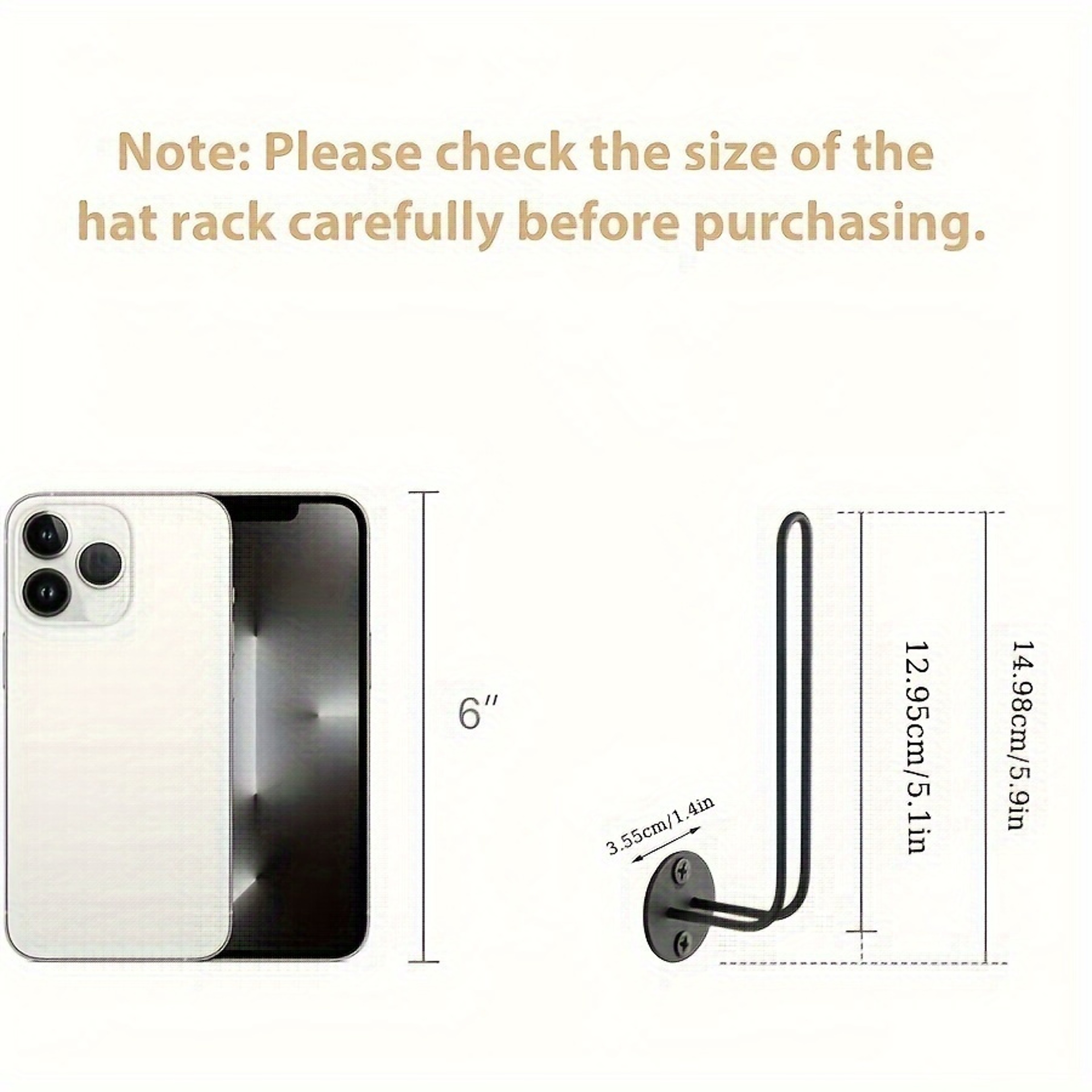 Metal Wall Mounted Hat Rack and Baseball Cap Organizer for Space Saving Storage – view 6