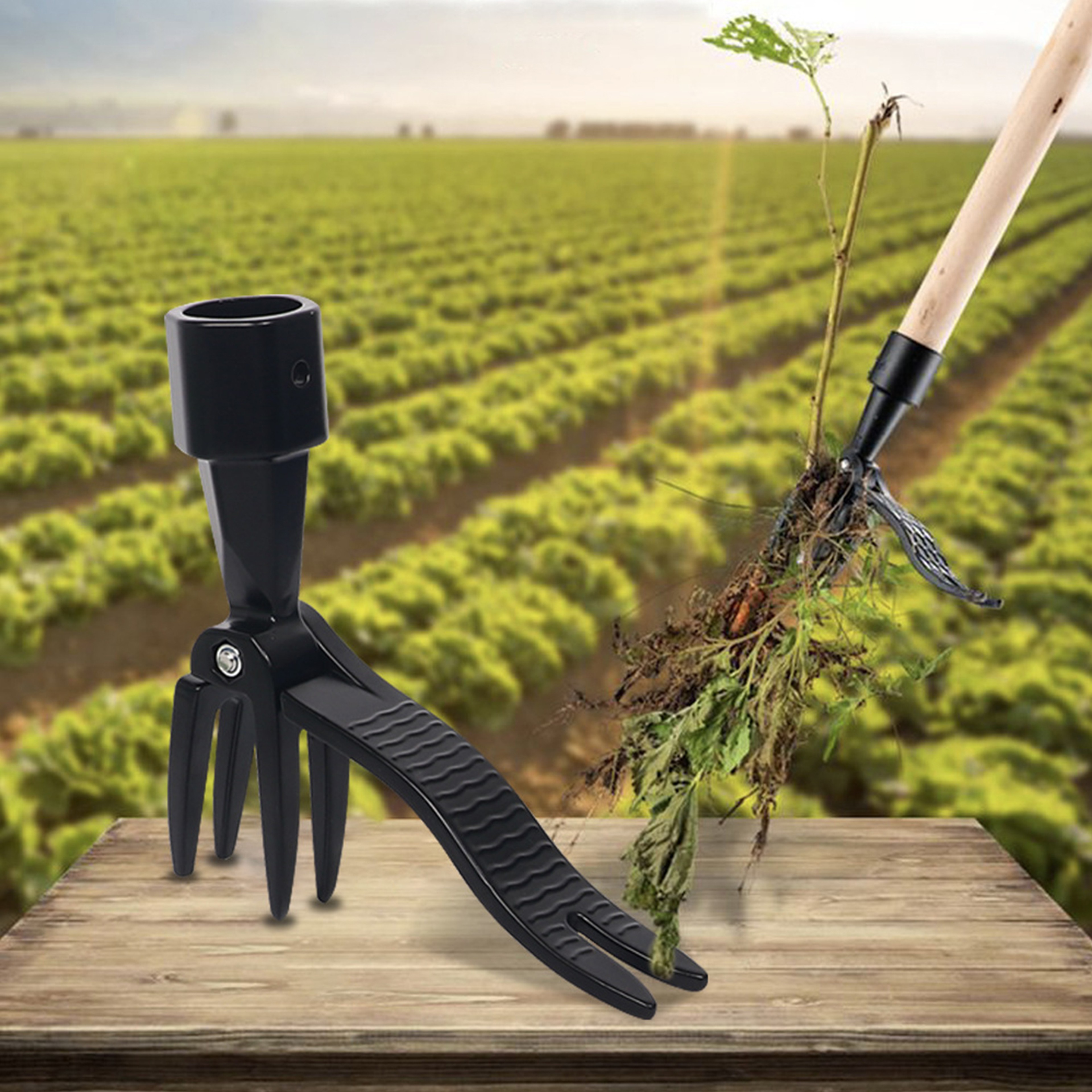 Standing Weed Puller Tool Manual Root Remover Garden Weeder Without Pole – view 1
