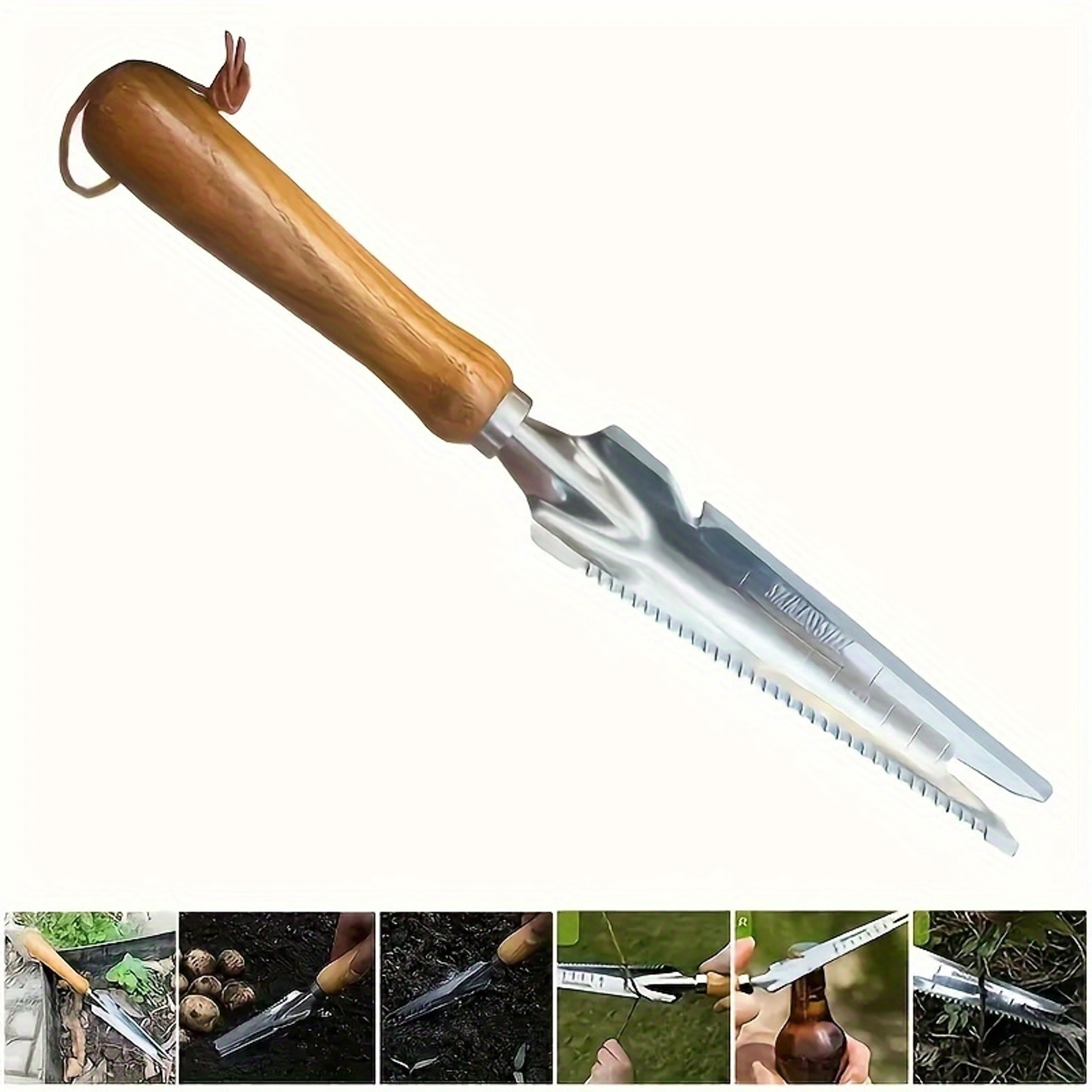 Manual Weeding Tool And Dandelion Root Remover With Wooden Handle 2