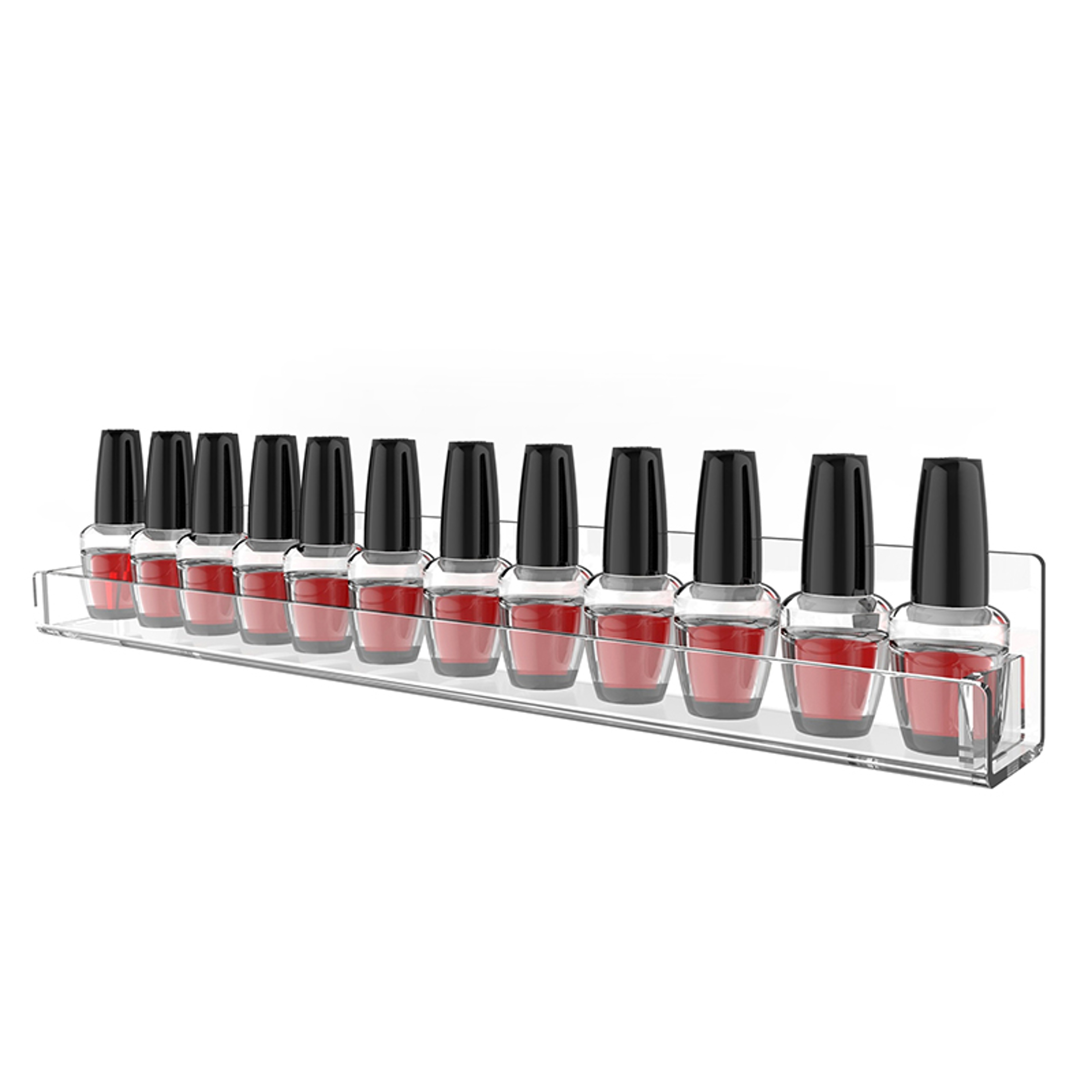 Clear Acrylic Nail Polish Organizer Wall Mounted Display Rack – view 5