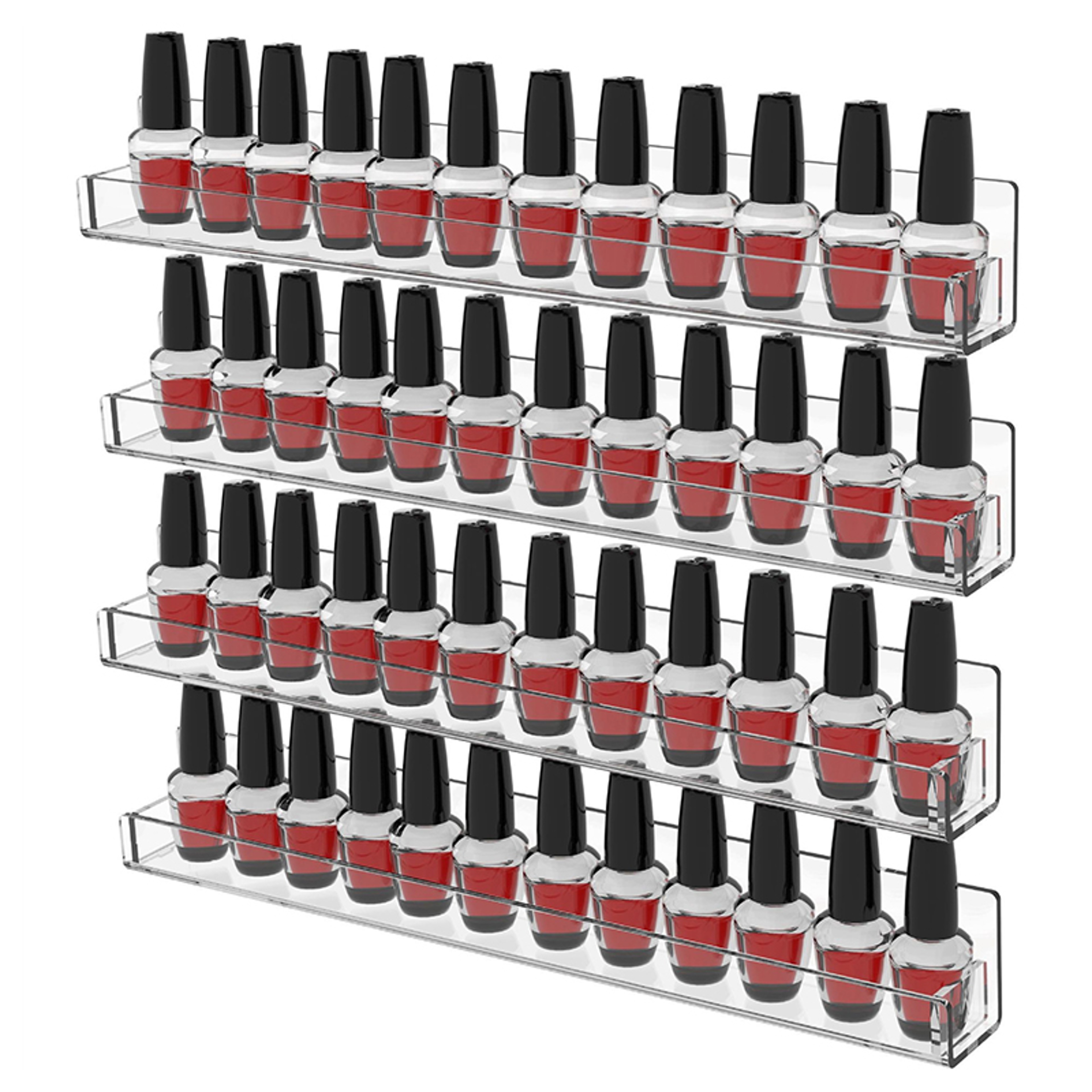 Clear Acrylic Nail Polish Organizer Wall Mounted Display Rack – view 7