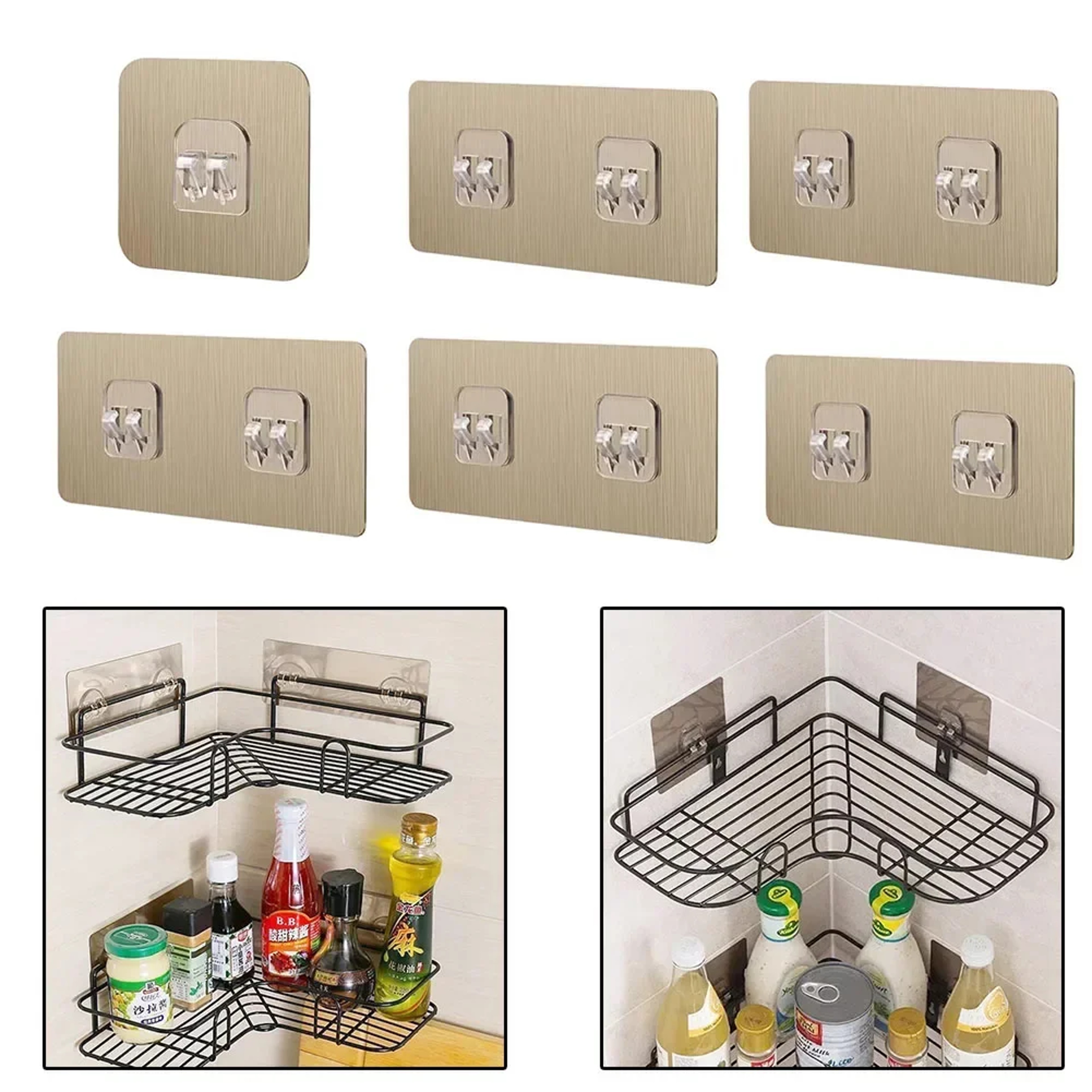 Adhesive Wall Hooks For Wire Shelves No Drill Transparent Mounts 1