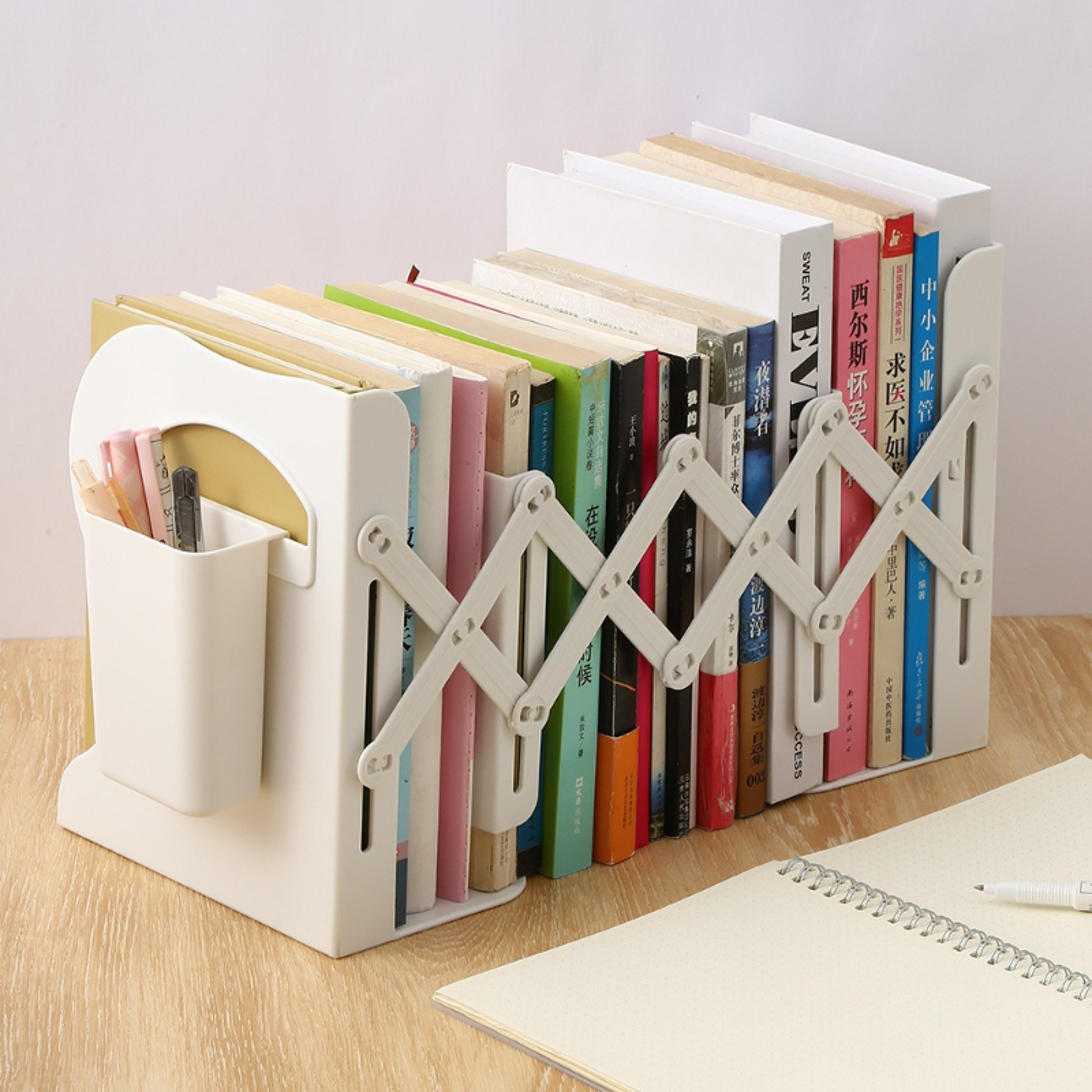 Adjustable Bookends Expandable Desktop Book Organizer And Book Stand 3