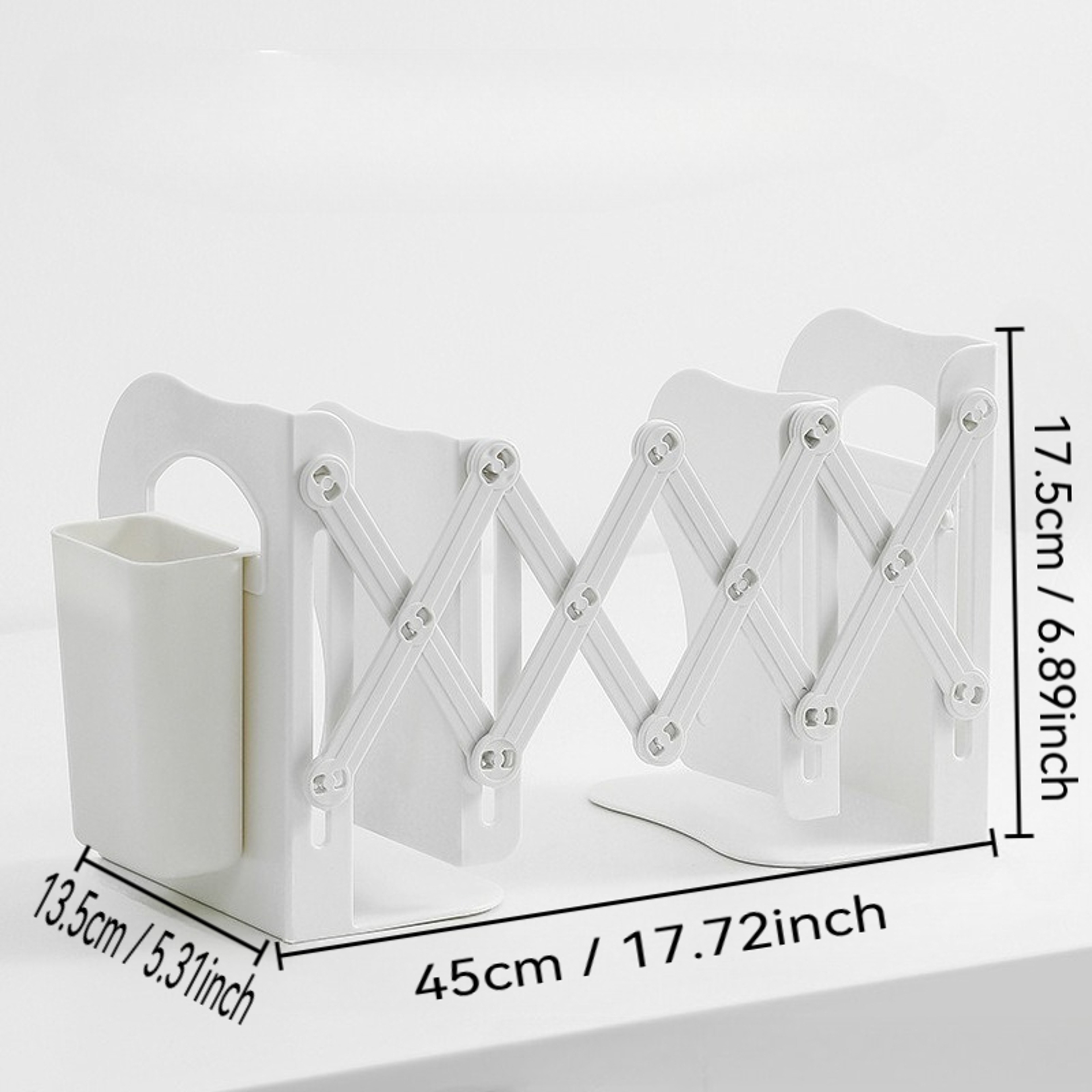 Adjustable Bookends Expandable Desktop Book Organizer And Book Stand 4