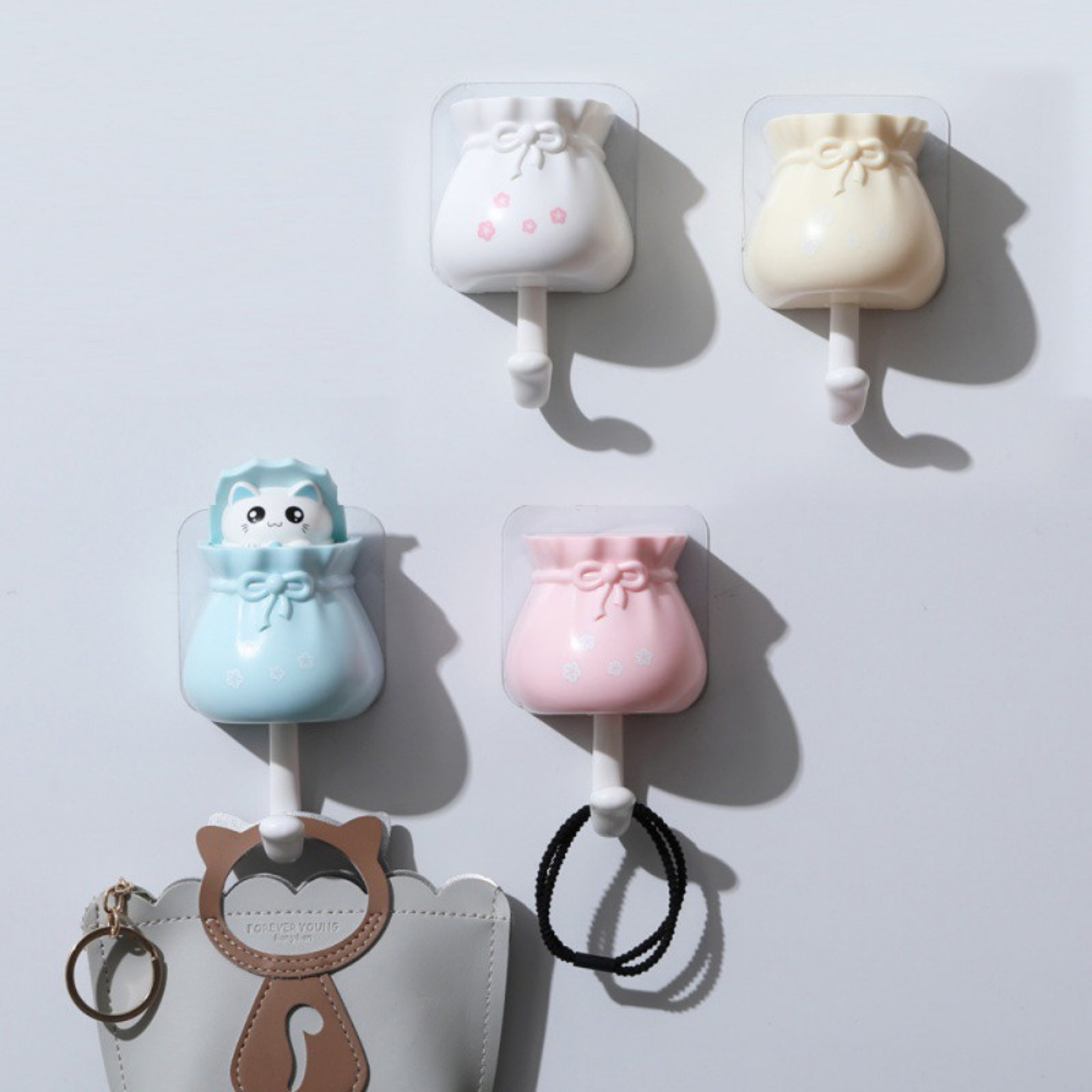Cute Cat Wall Hooks Self Adhesive Key Holder And Decorative Organizer 3