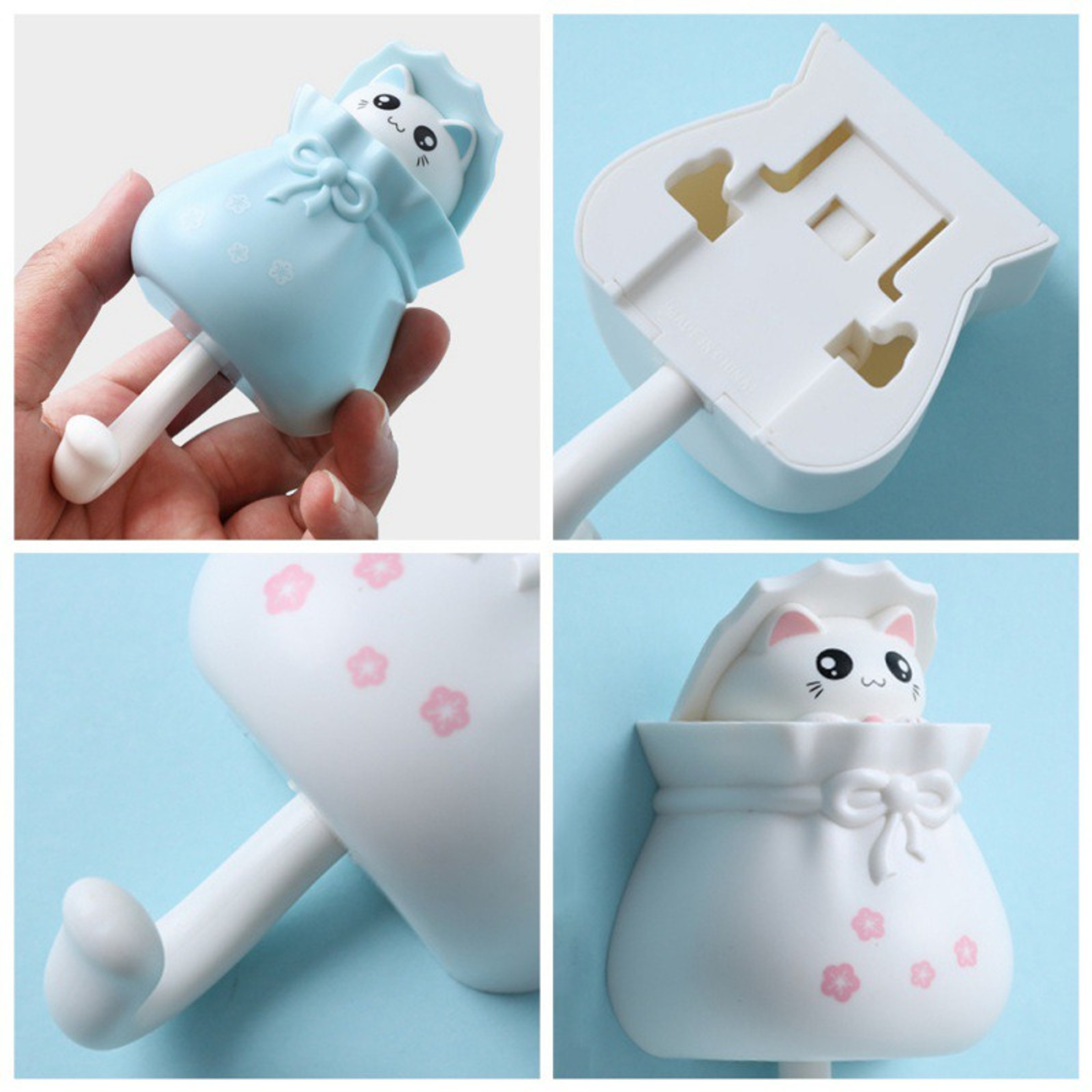 Cute Cat Wall Hooks Self Adhesive Key Holder And Decorative Organizer 5