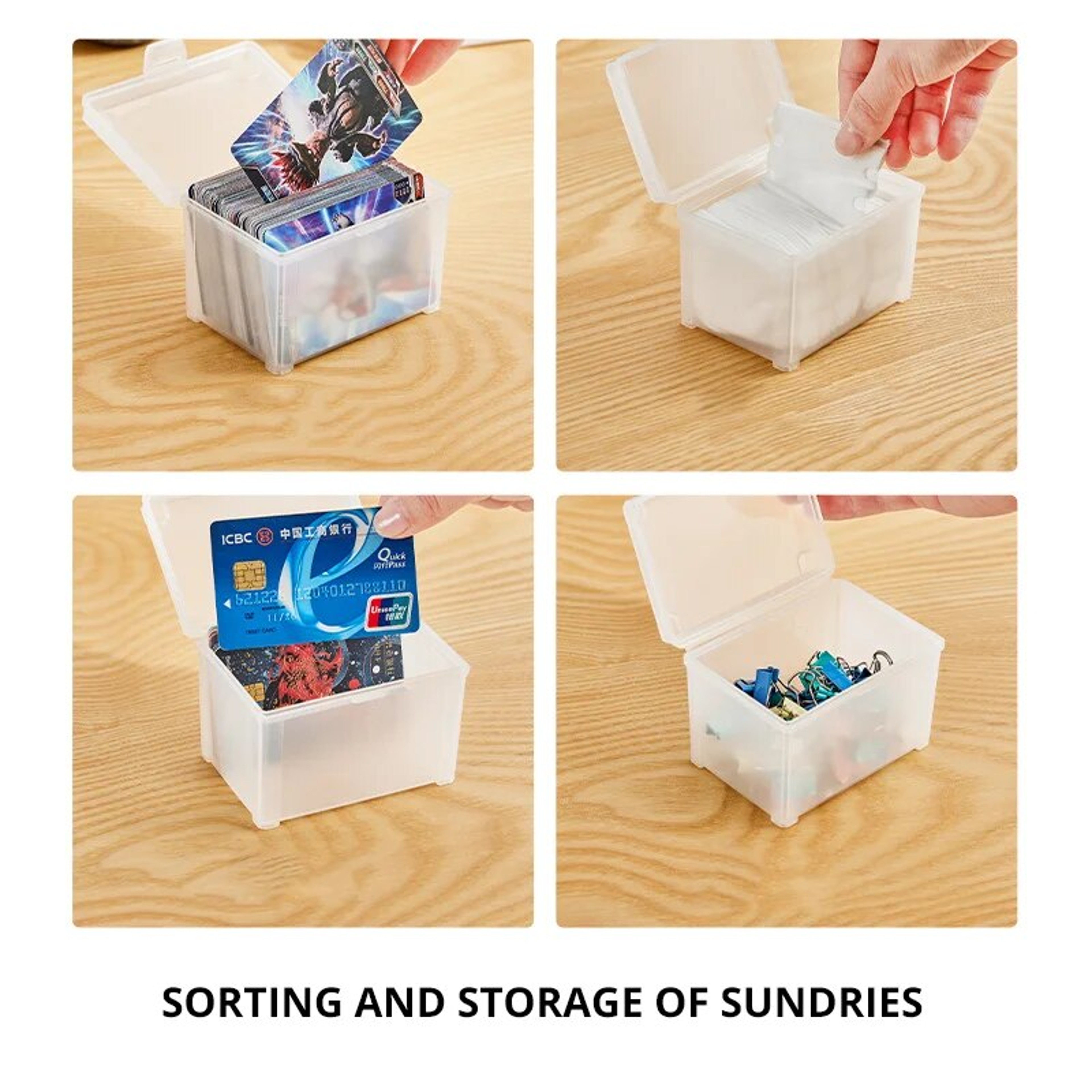 Small Plastic Storage Box With Flip Top Lid For Jewelry Cards And Accessories 3