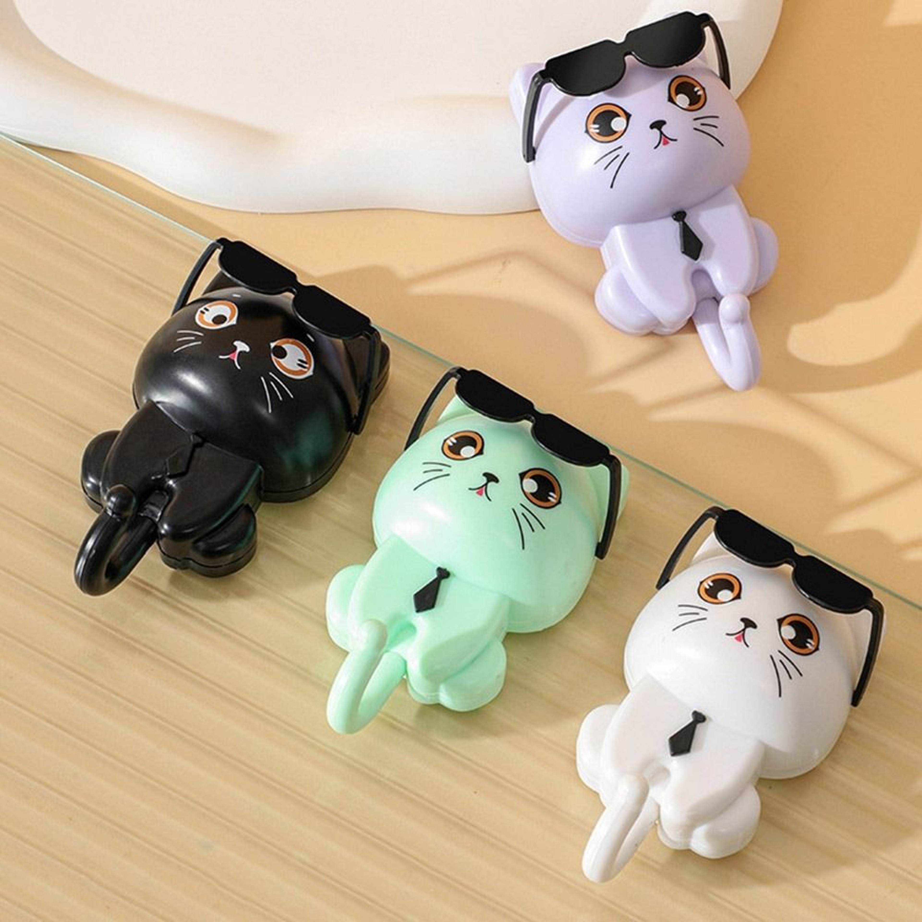 Cute Cat Wall Hooks Self Adhesive Waterproof Key and Towel Hangers – view 3