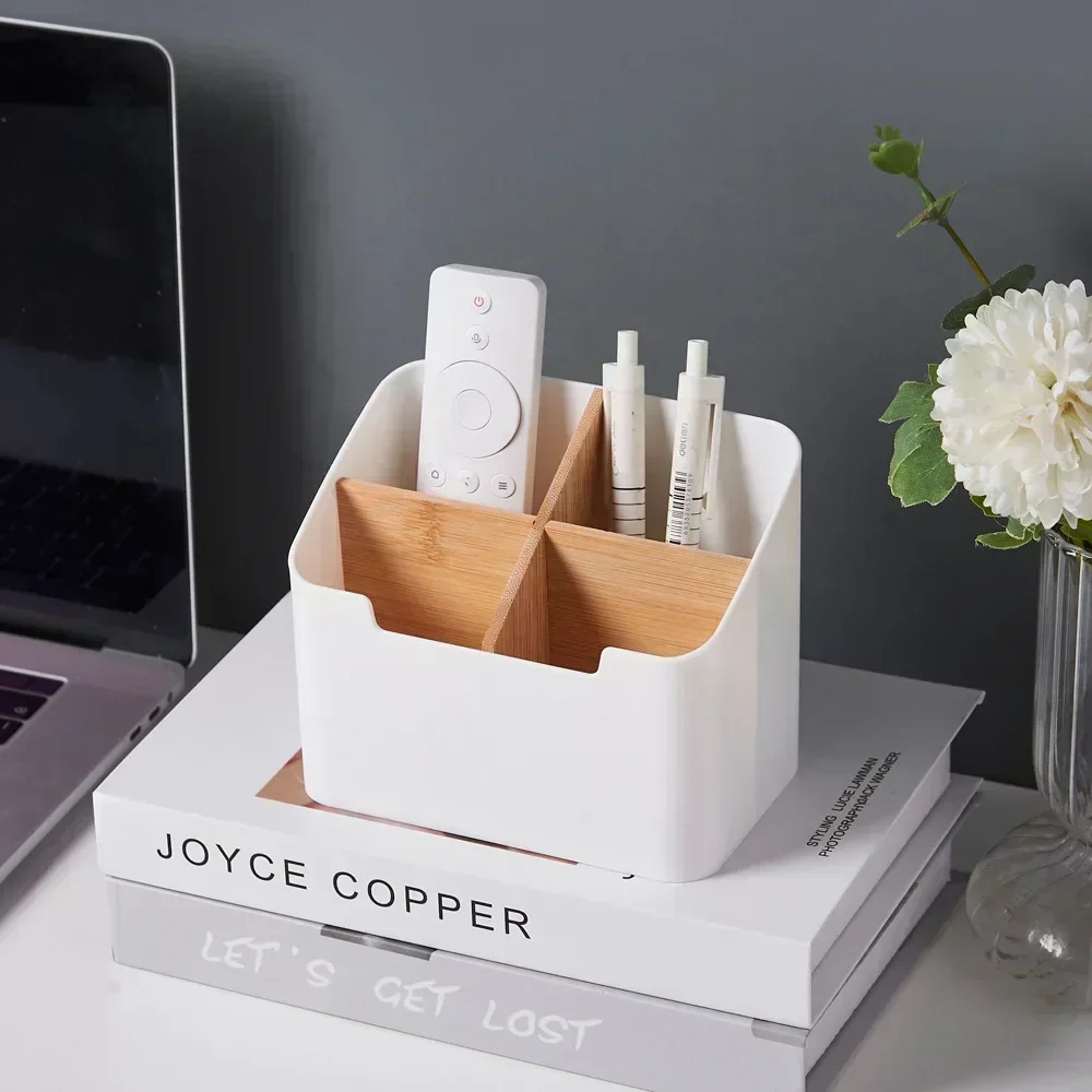 PU Leather Remote Control Organizer And TV Remote Holder Desktop Storage Box 5