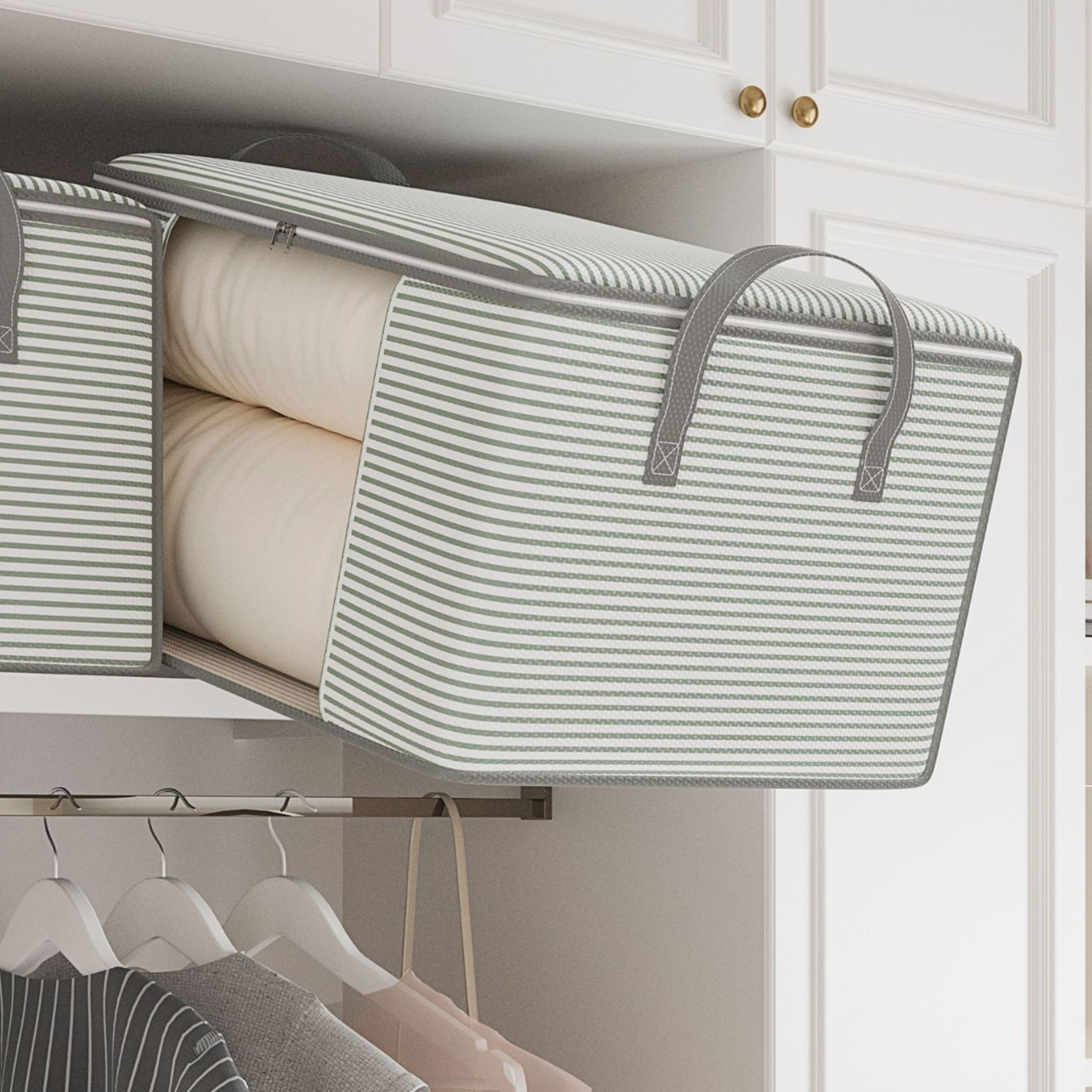 Large Foldable Clothes Storage Organizer With Clear Window And Handles 0