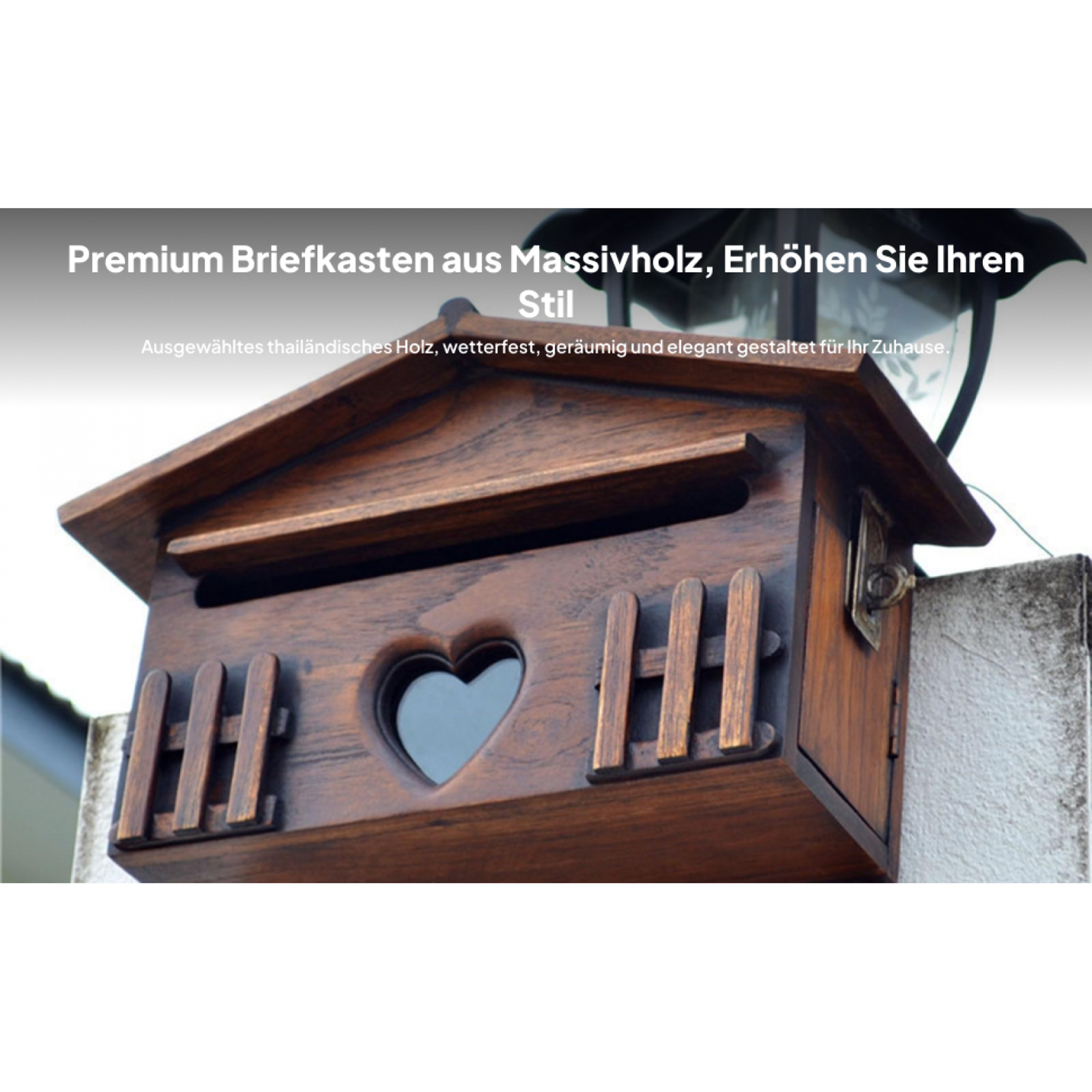 Rustic Wooden Wall Mounted Mailbox Decorative Letter Box for Home Entryway – view 1