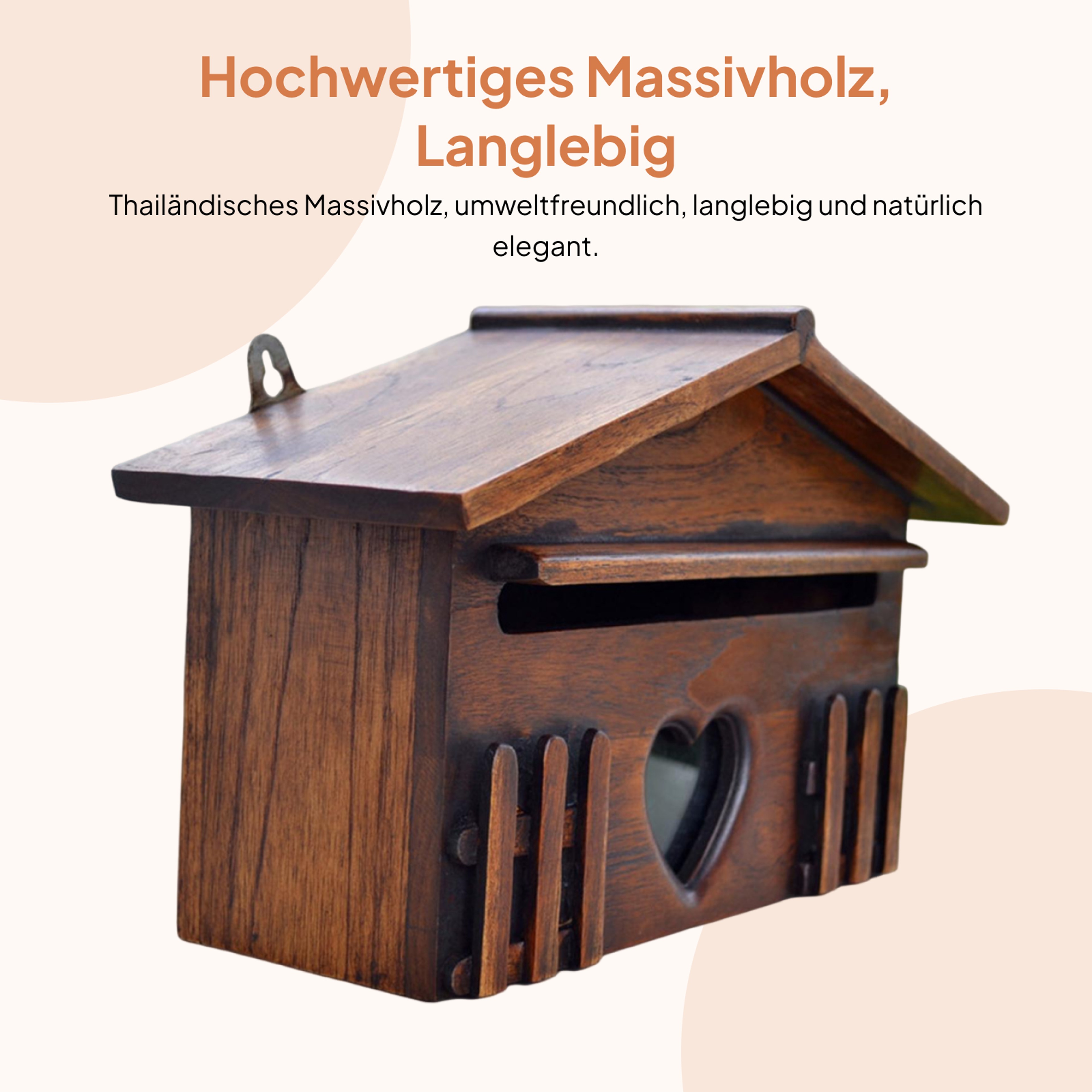 Rustic Wooden Wall Mounted Mailbox Decorative Letter Box for Home Entryway – view 4