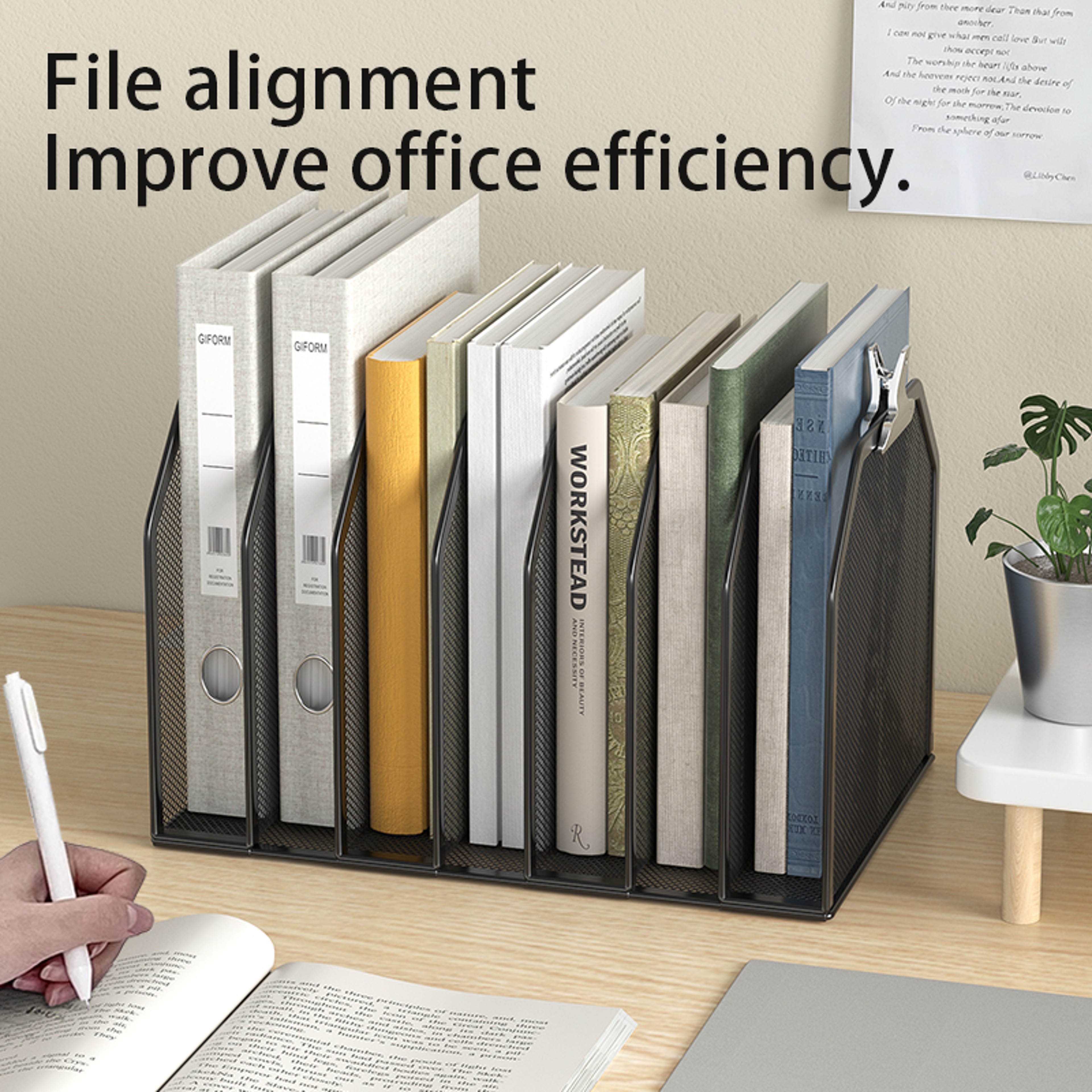 Section Mesh Desk File Organizer and Vertical File Sorter – view 5