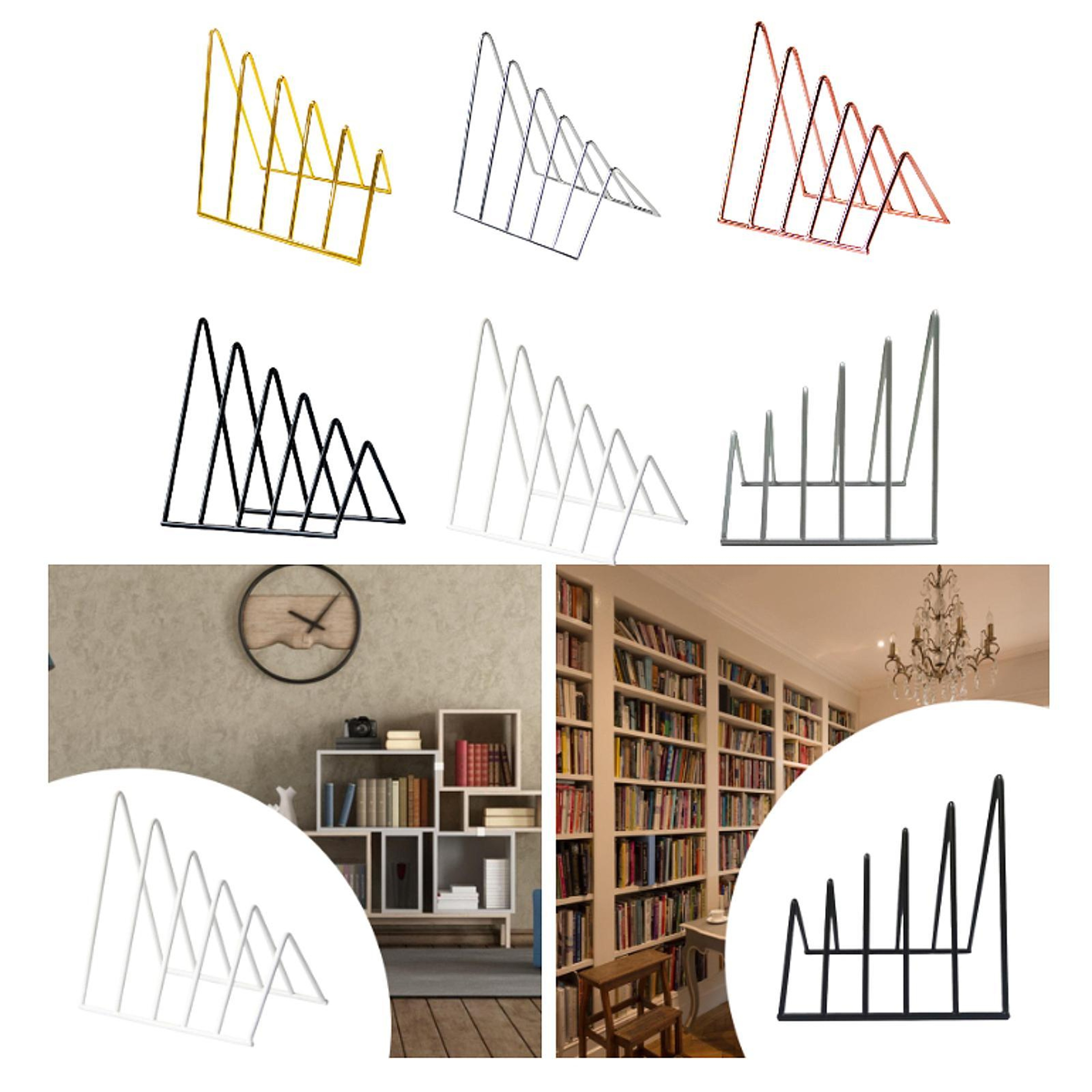Non Skid Metal Bookend Organizer And File Folder Sorter For Books Vinyl Records And Magazines 2
