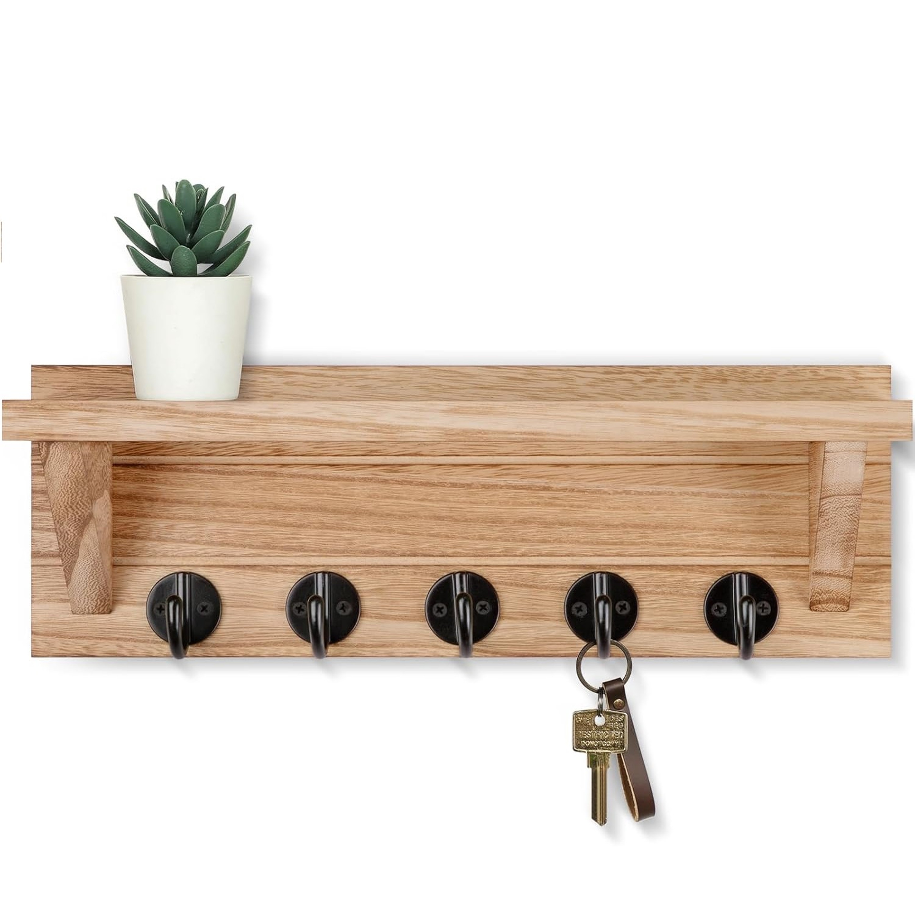 Wall Mounted Key Holder with Shelf and Mail Organizer for Entryway – view 10