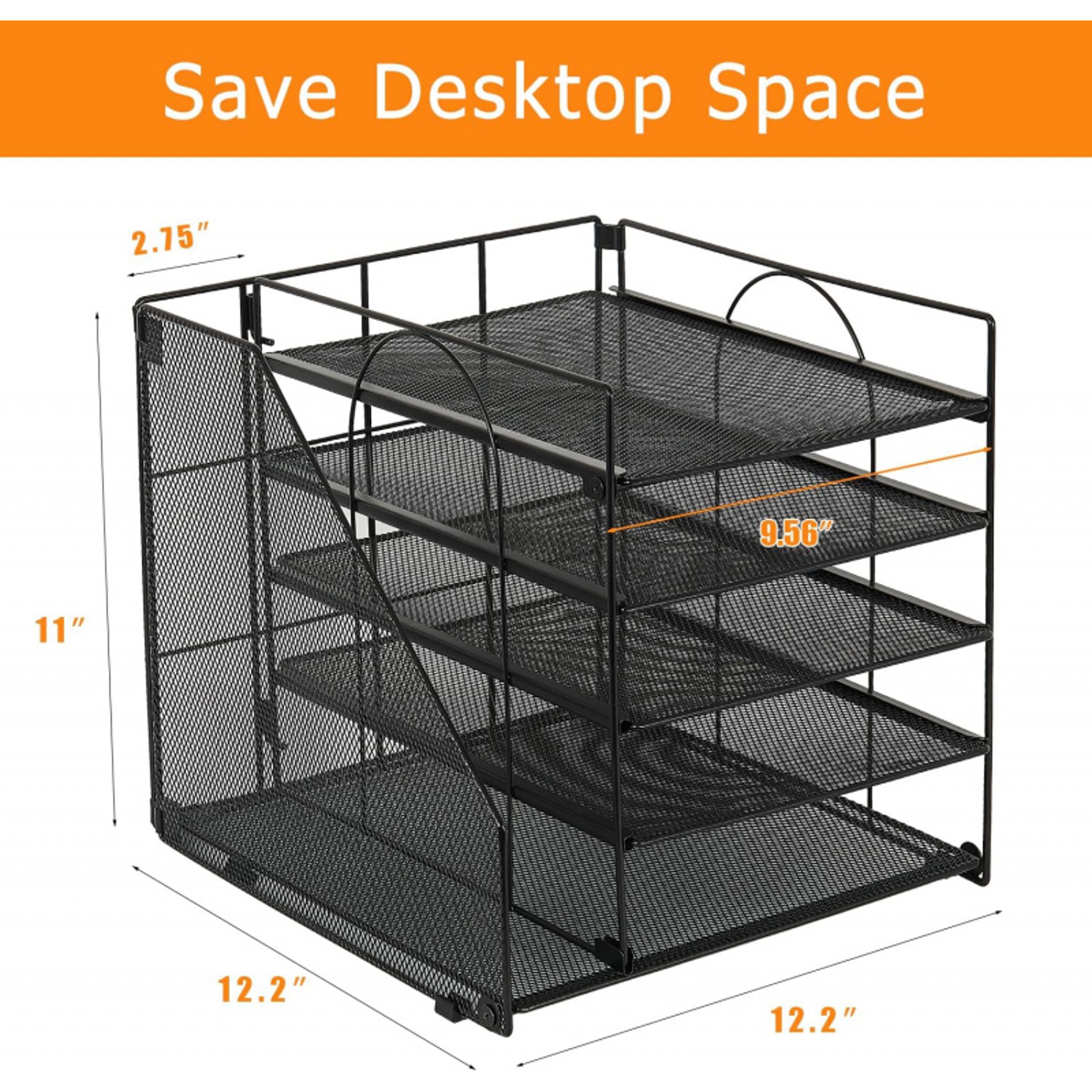 Layer Desktop File Organizer Multi Tier Document Storage Rack for Office and Home – view 3