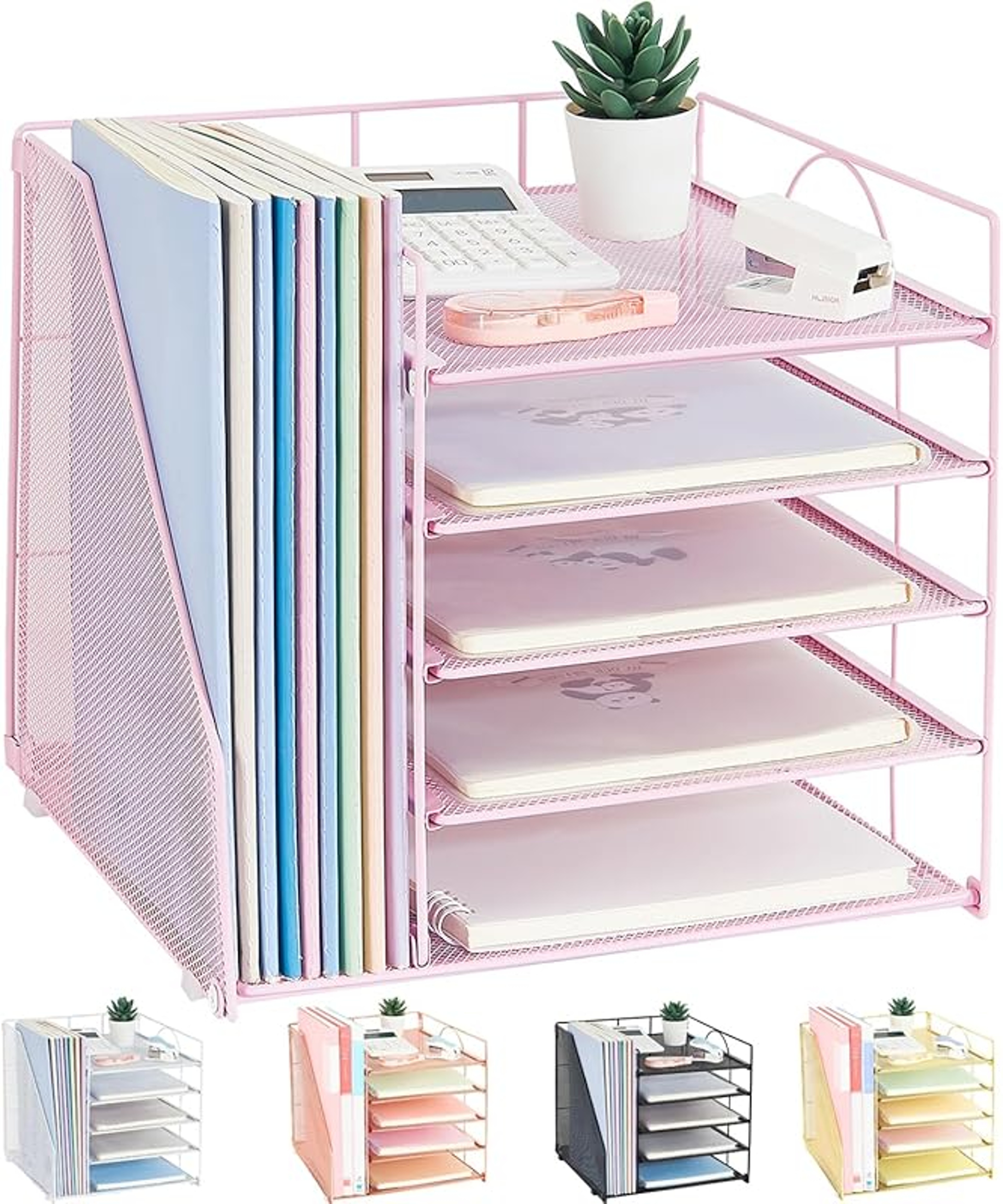 Layer Desktop File Organizer Multi Tier Document Storage Rack for Office and Home – view 8