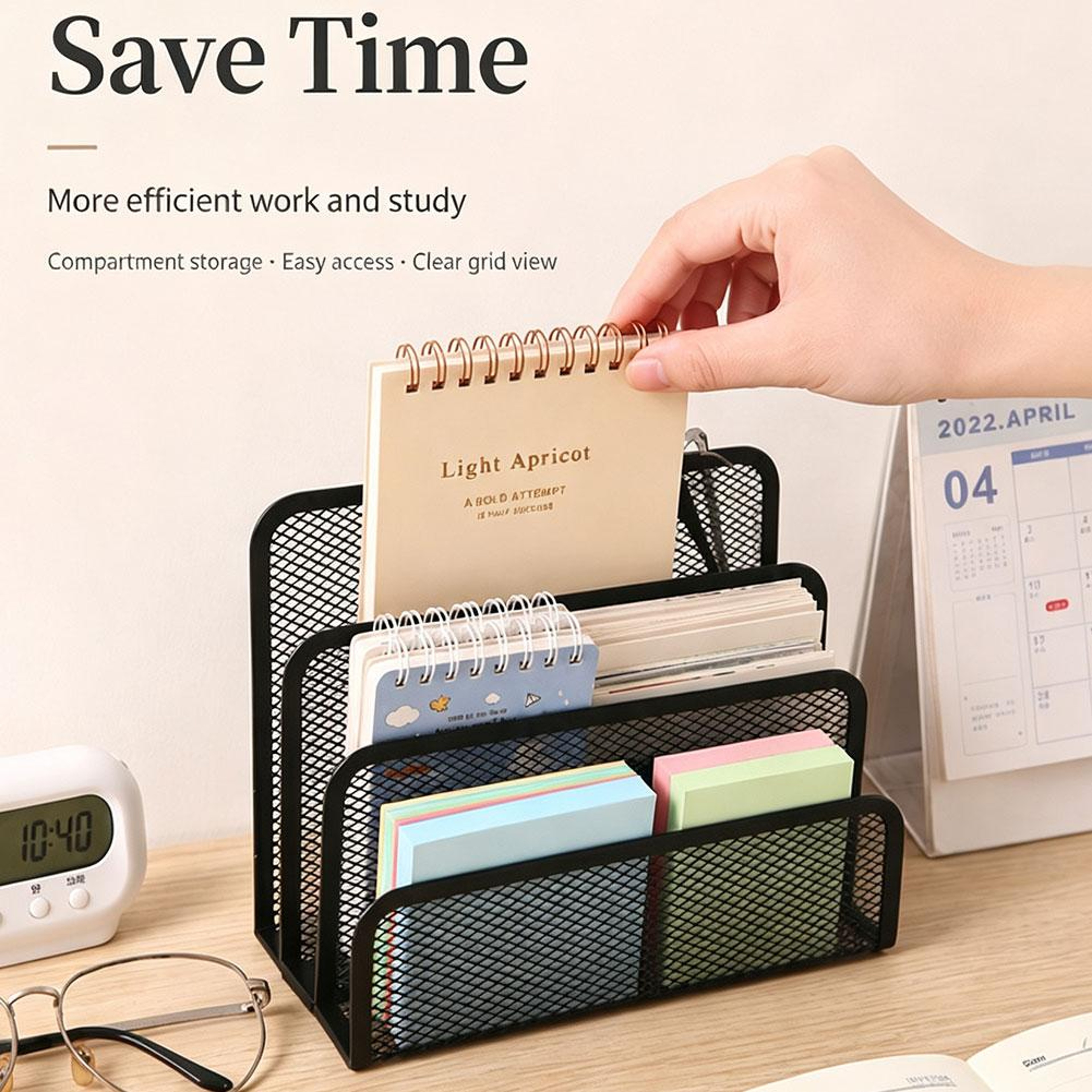 Desktop File Organizer And Letter Sorter Document Storage Rack 6