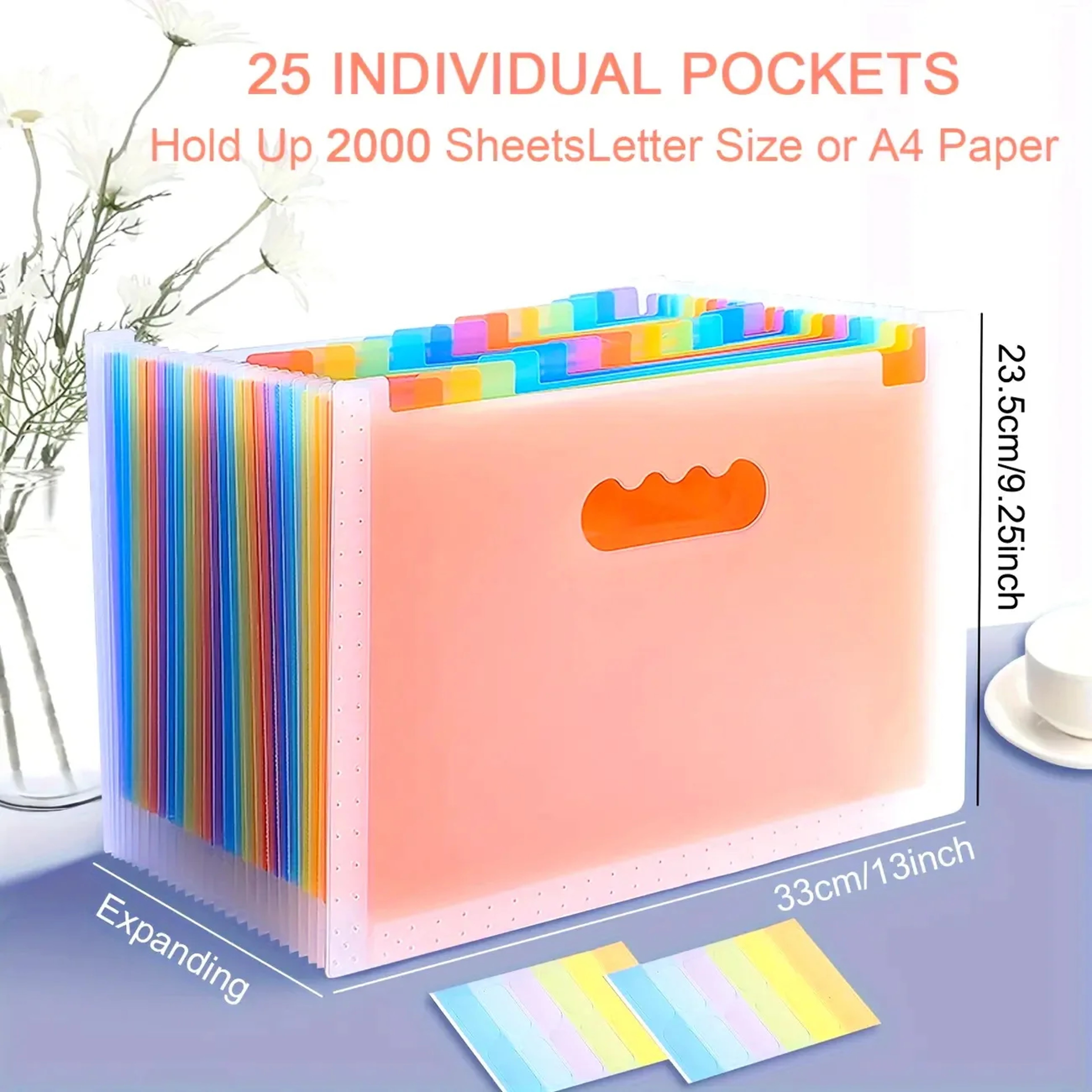 Pocket Expanding File Folder A4 Letter Size Accordion Document Organizer – view 2