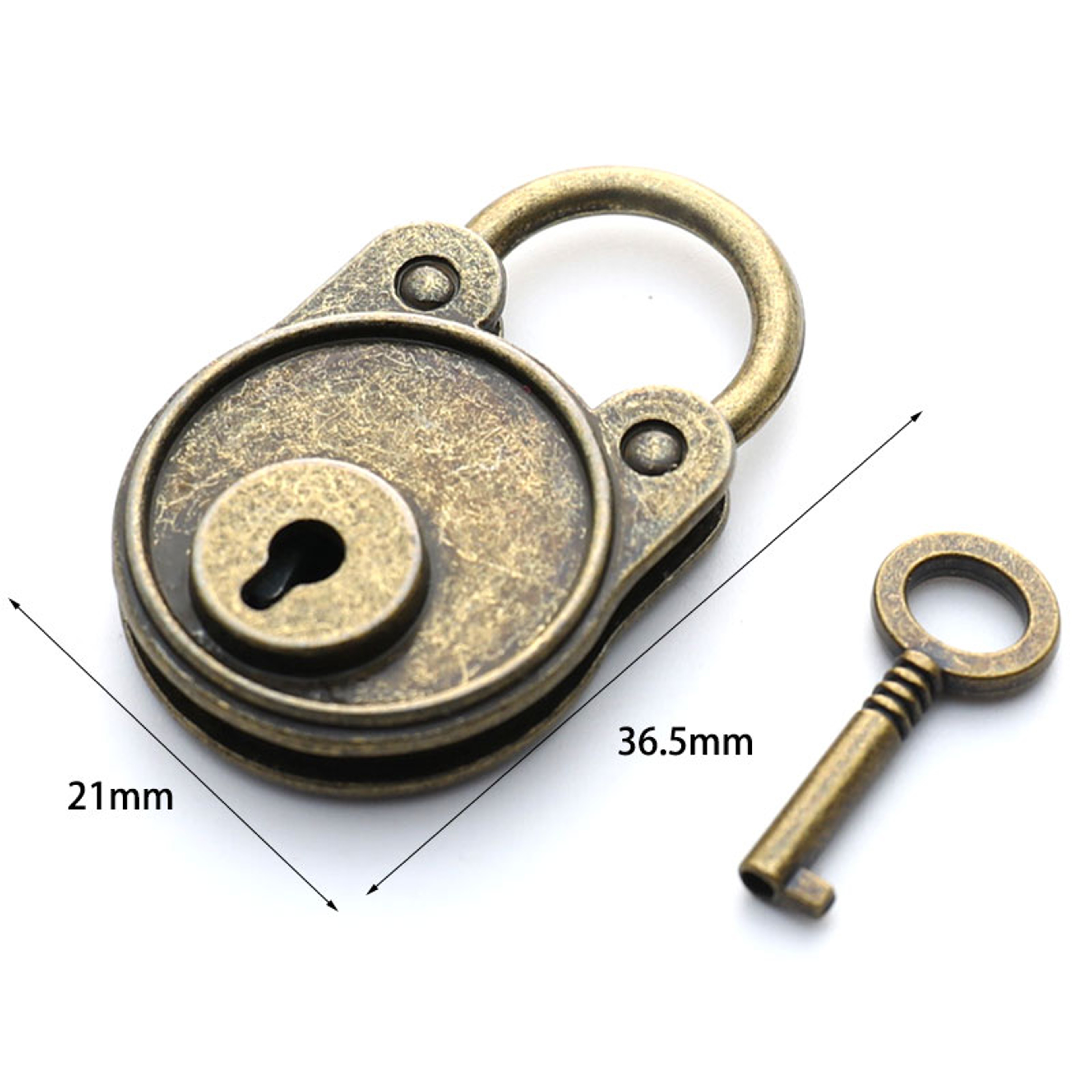 Vintage Chinese Padlock Antique Bronze Mini Lock With Key For Journals Luggage And Keepsake Boxes 5
