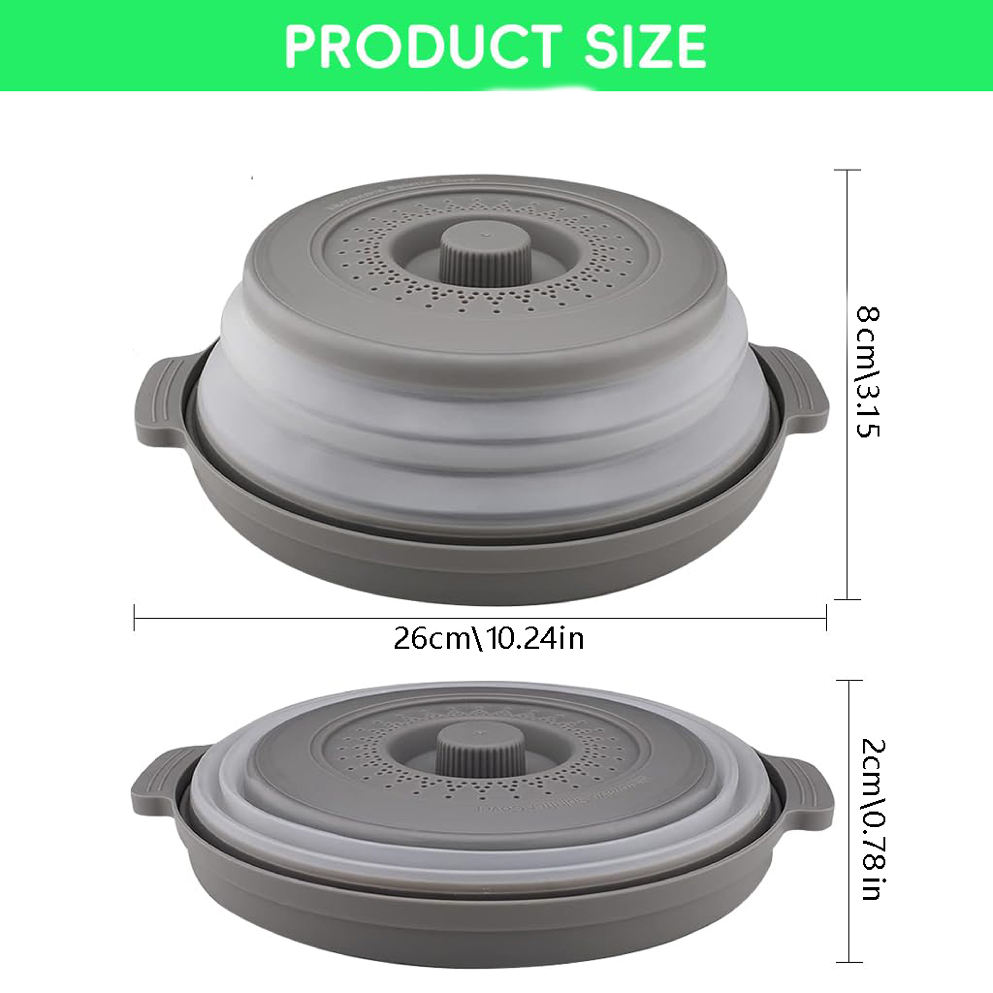 Collapsible Microwave Splatter Cover With Vented Lid And Multipurpose Mat 2
