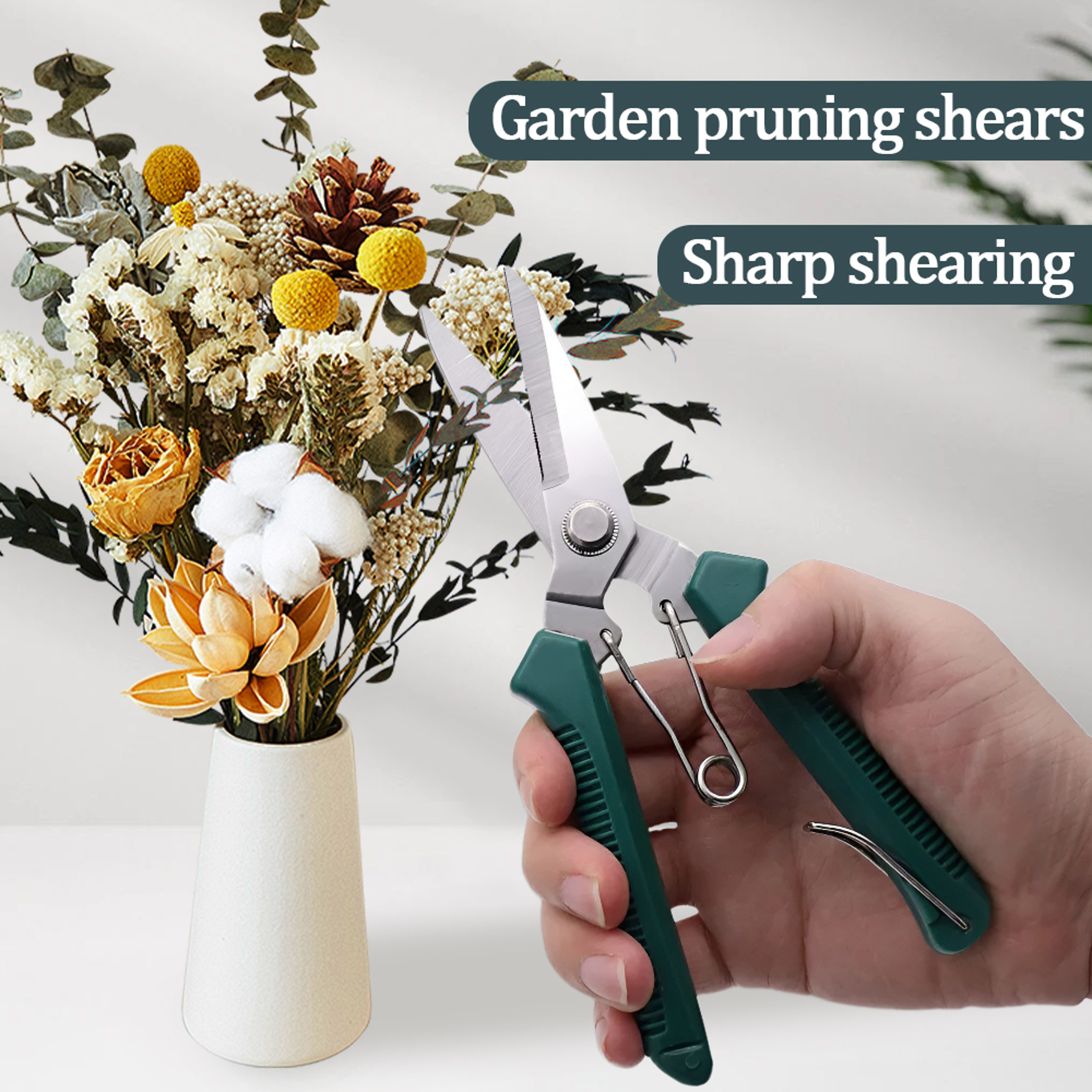 Stainless Steel Pruning Shears With Non Slip Handle For Bonsai And Garden Trimming 1