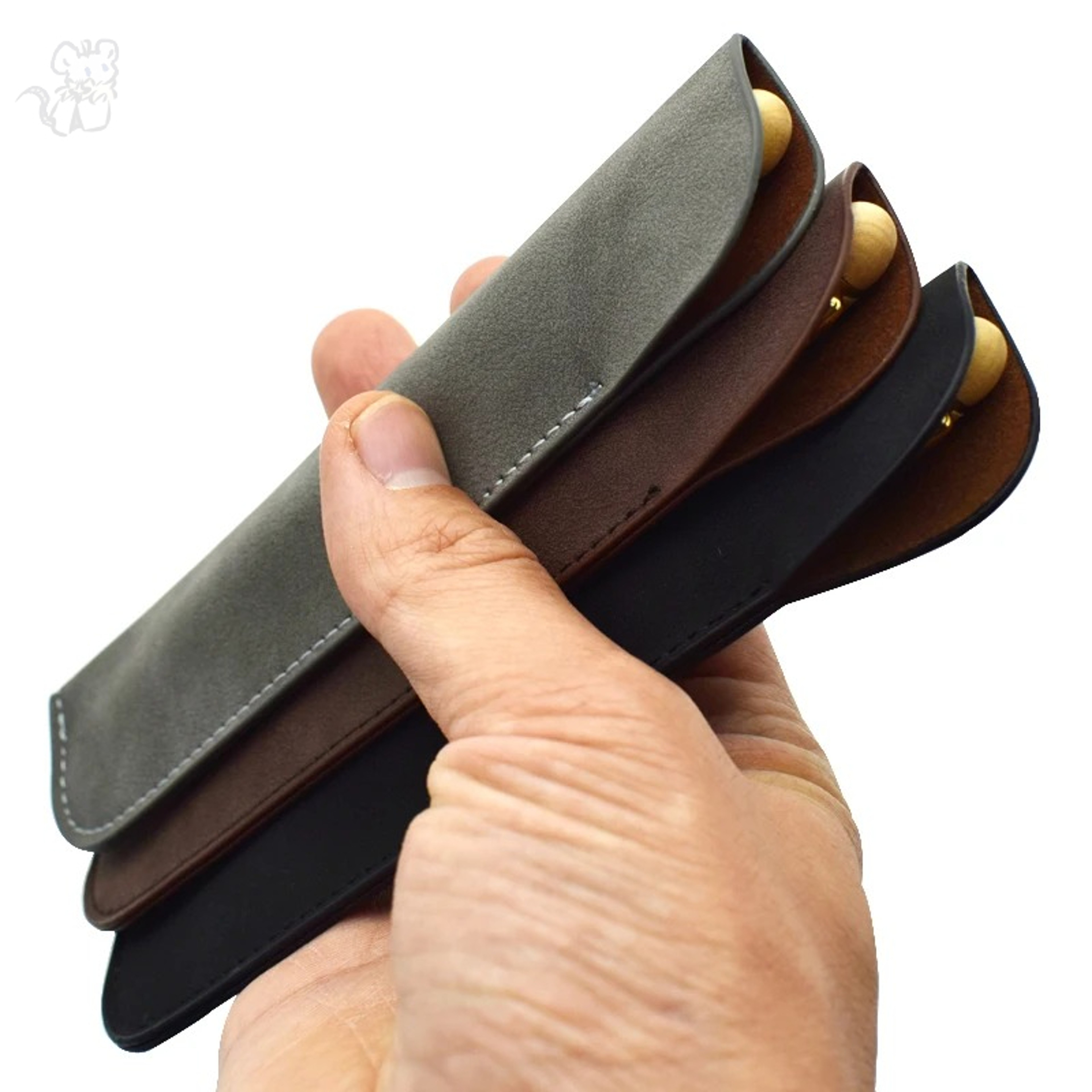 Soft PU Leather Single Pen Sleeve Protective Pencil Case For Office School And Travel 0