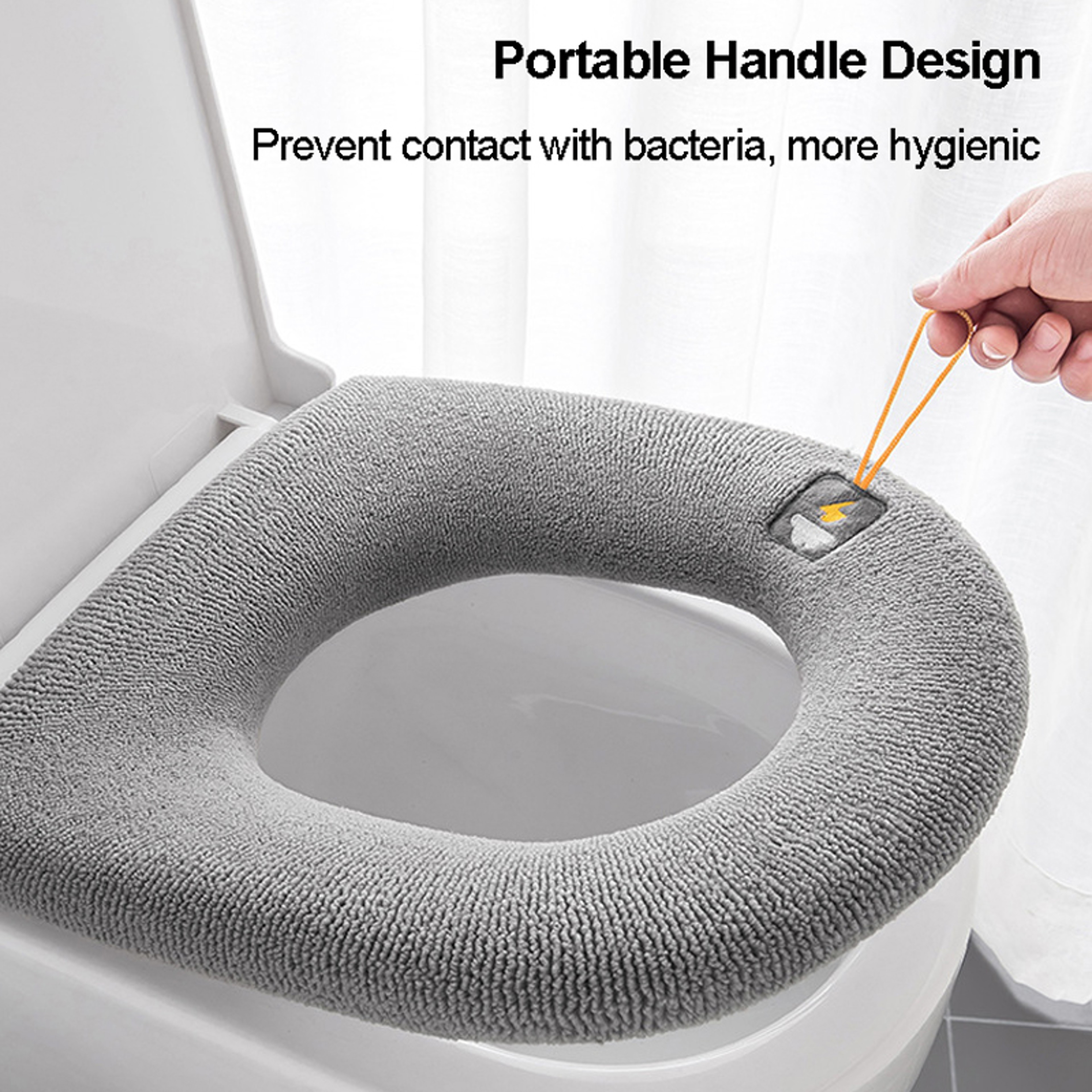 Universal Warm Toilet Seat Cover Soft Washable Pumpkin Pattern Cushion 3