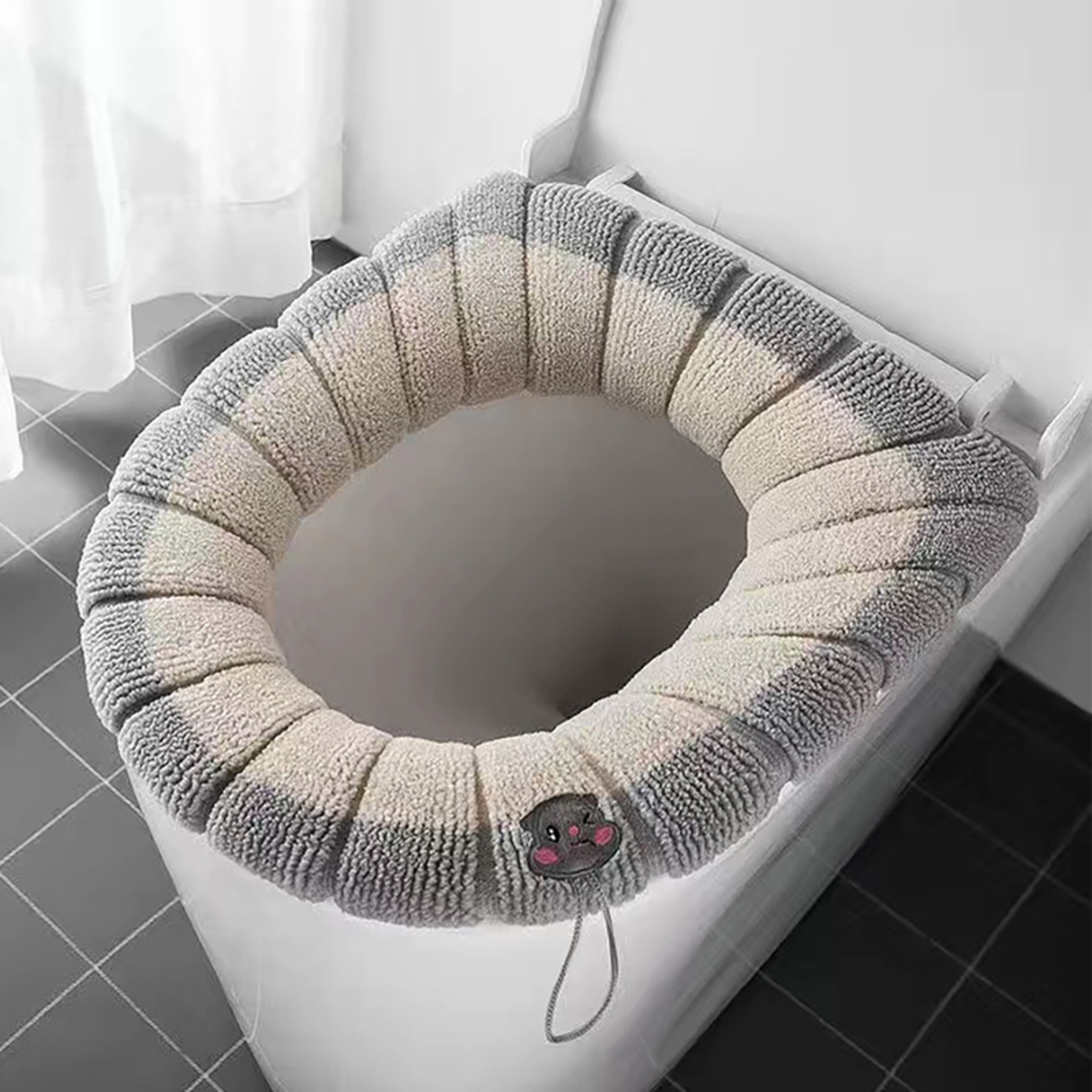 Universal Warm Toilet Seat Cover Soft Washable Pumpkin Pattern Cushion 6