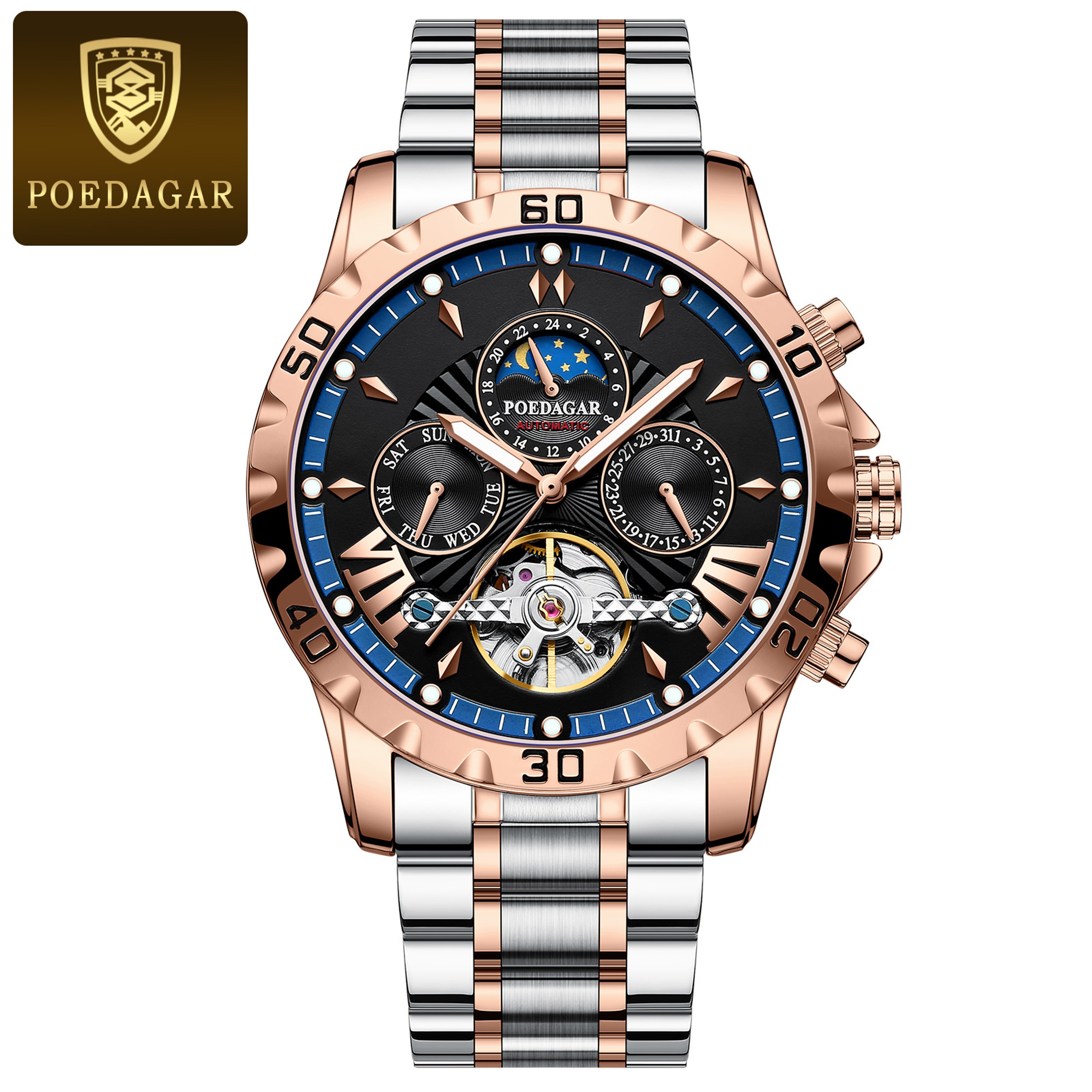 Luxury Automatic Mechanical Watch for Men Hollow Tourbillon Waterproof Luminous Watch – view 7